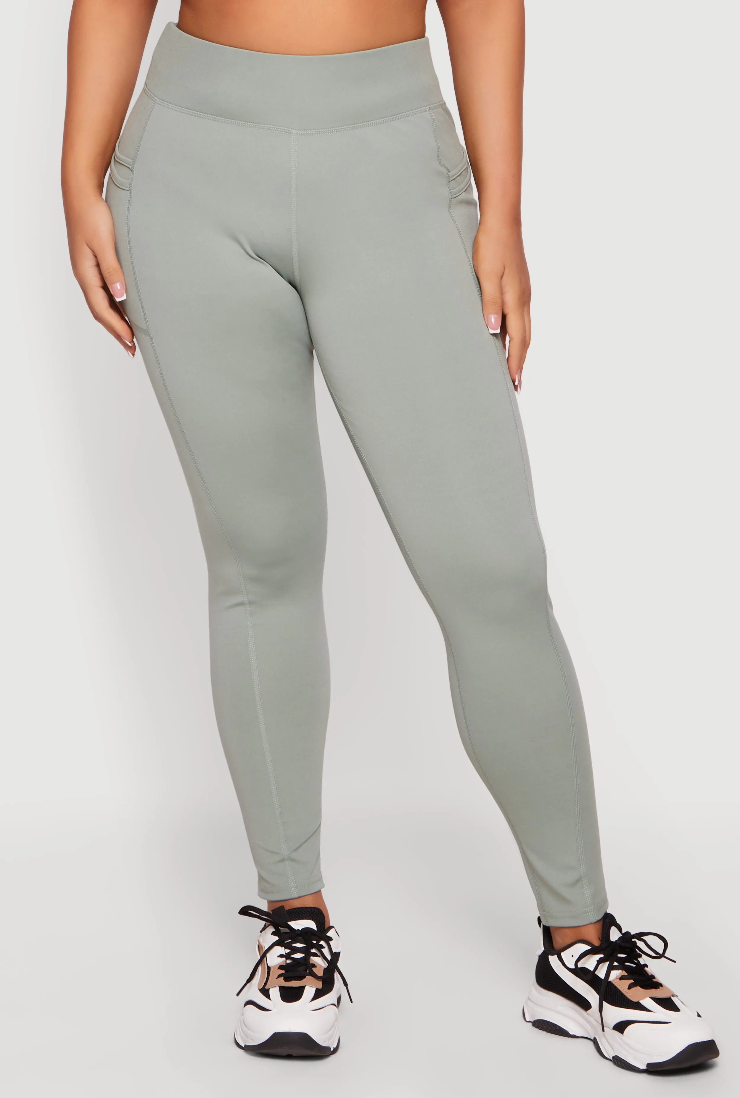 Plus Size High Waist Leggings with Cell Phone Pockets sold by Rainbow product image thumbnail 3