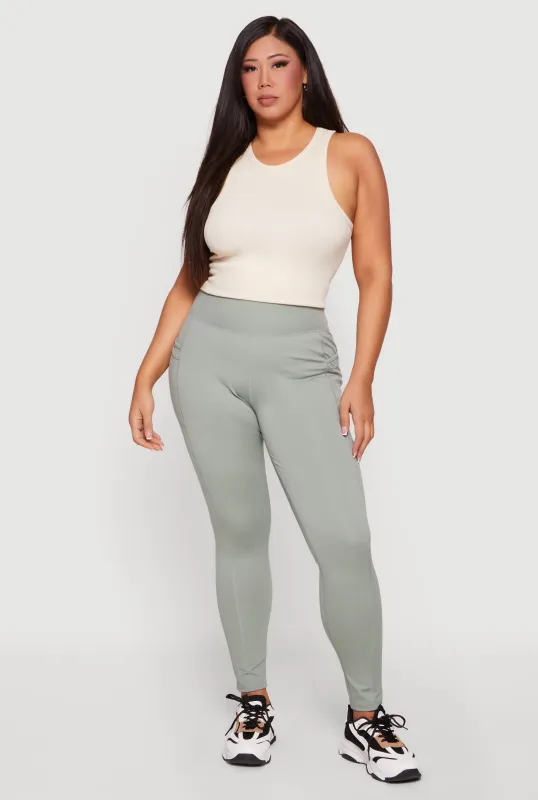 Plus Size High Waist Leggings with Cell Phone Pockets made by Rainbow