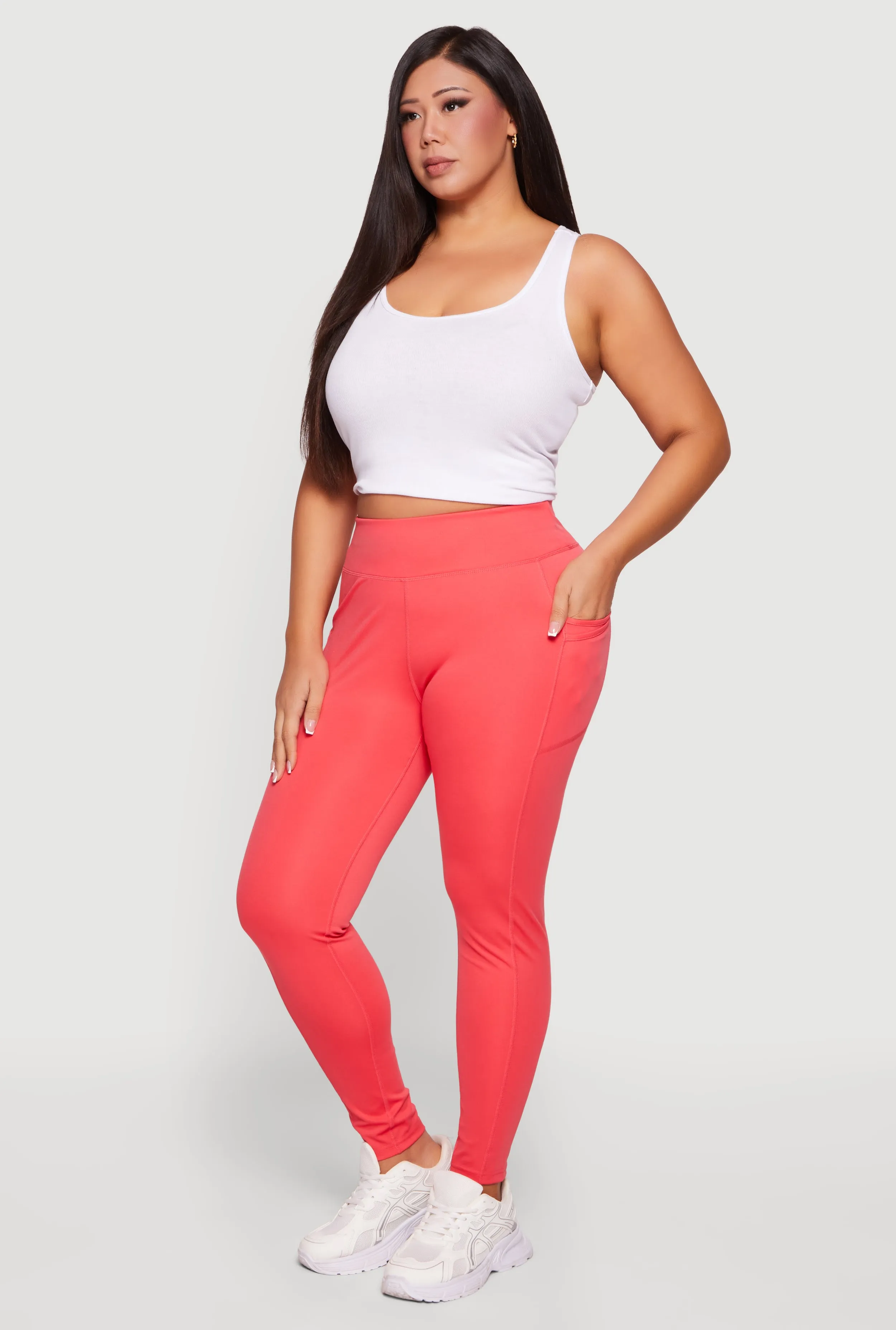 Plus Size High Waist Leggings with Cell Phone Pockets sold by Rainbow product image thumbnail 2