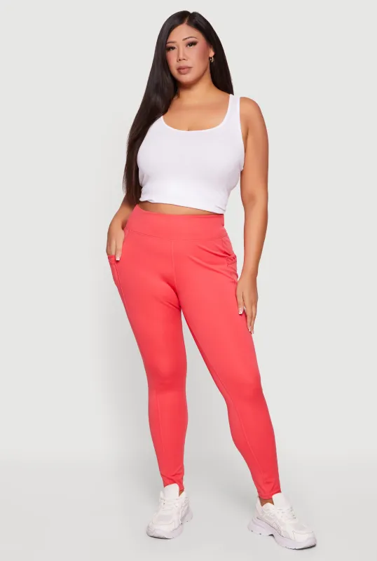 Plus Size High Waist Leggings with Cell Phone Pockets made by Rainbow