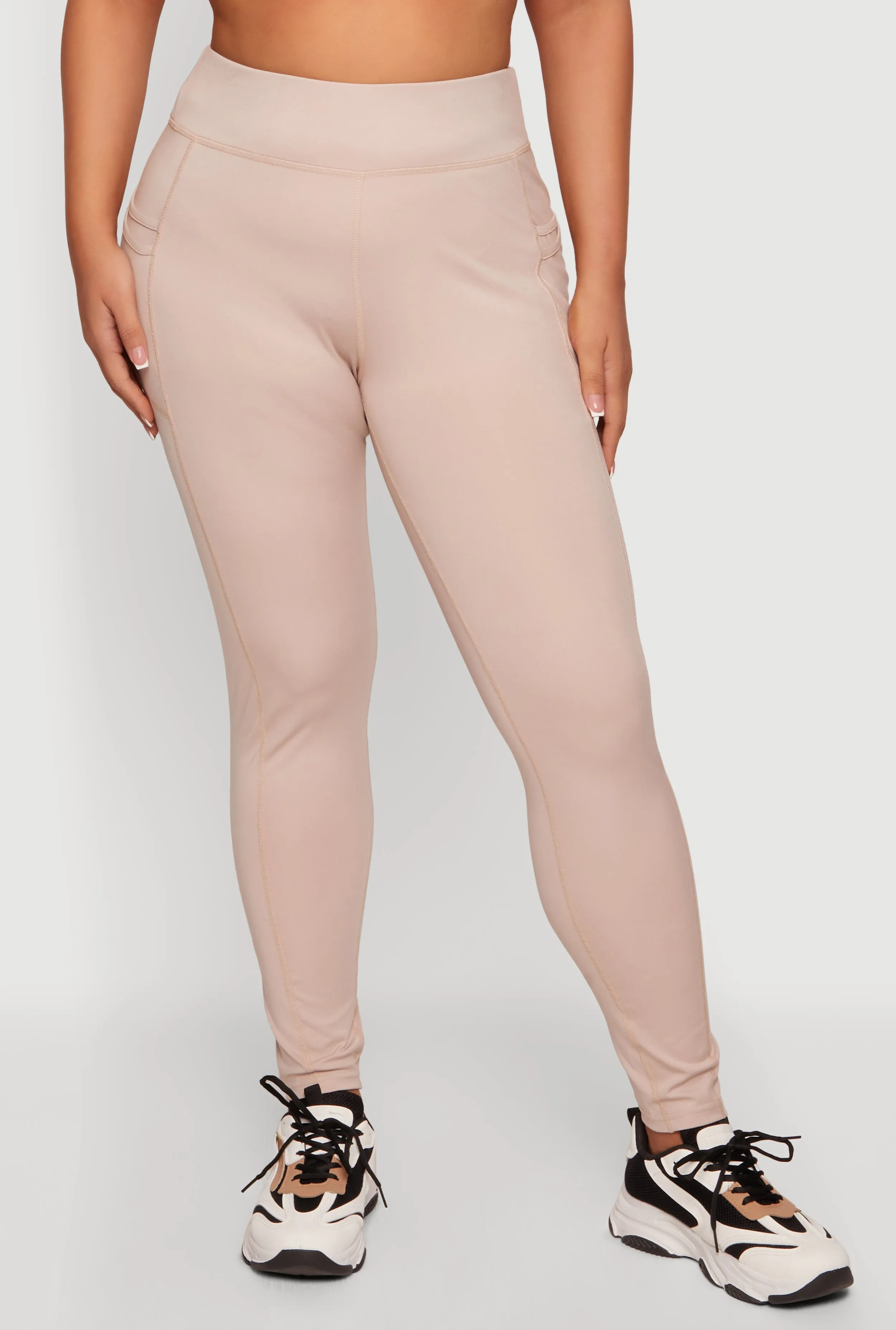 Plus Size High Waist Leggings with Cell Phone Pockets sold by Rainbow product image thumbnail 3
