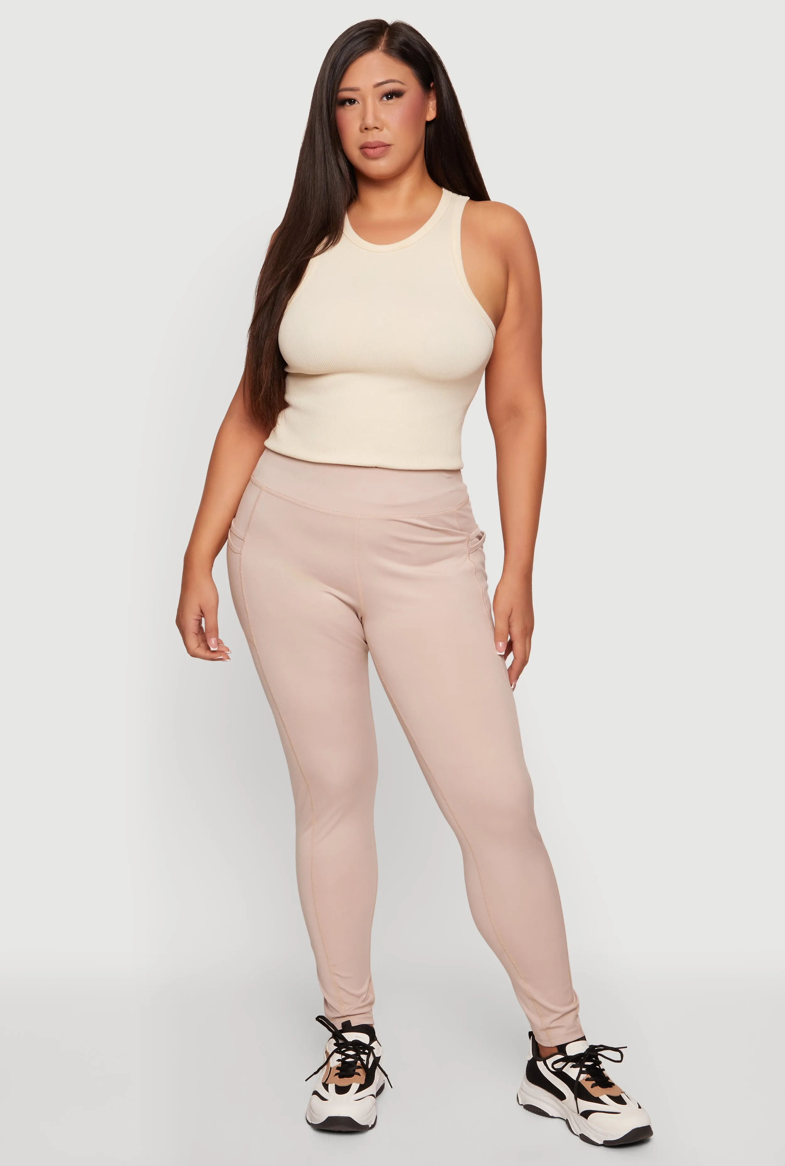 Plus Size High Waist Leggings with Cell Phone Pockets sold by Rainbow