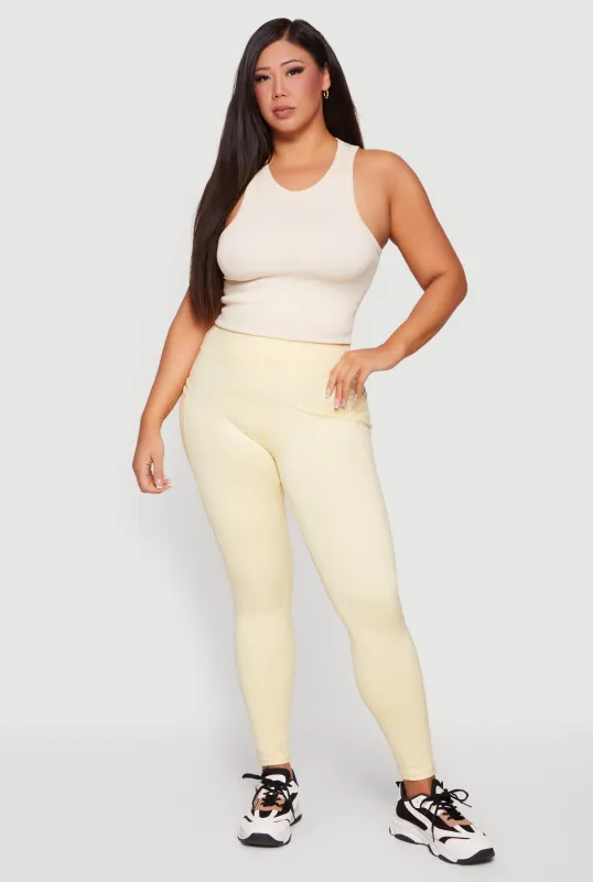 Plus Size High Waist Leggings with Cell Phone Pockets made by Rainbow