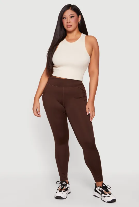 Plus Size High Waist Leggings with Cell Phone Pockets made by Rainbow