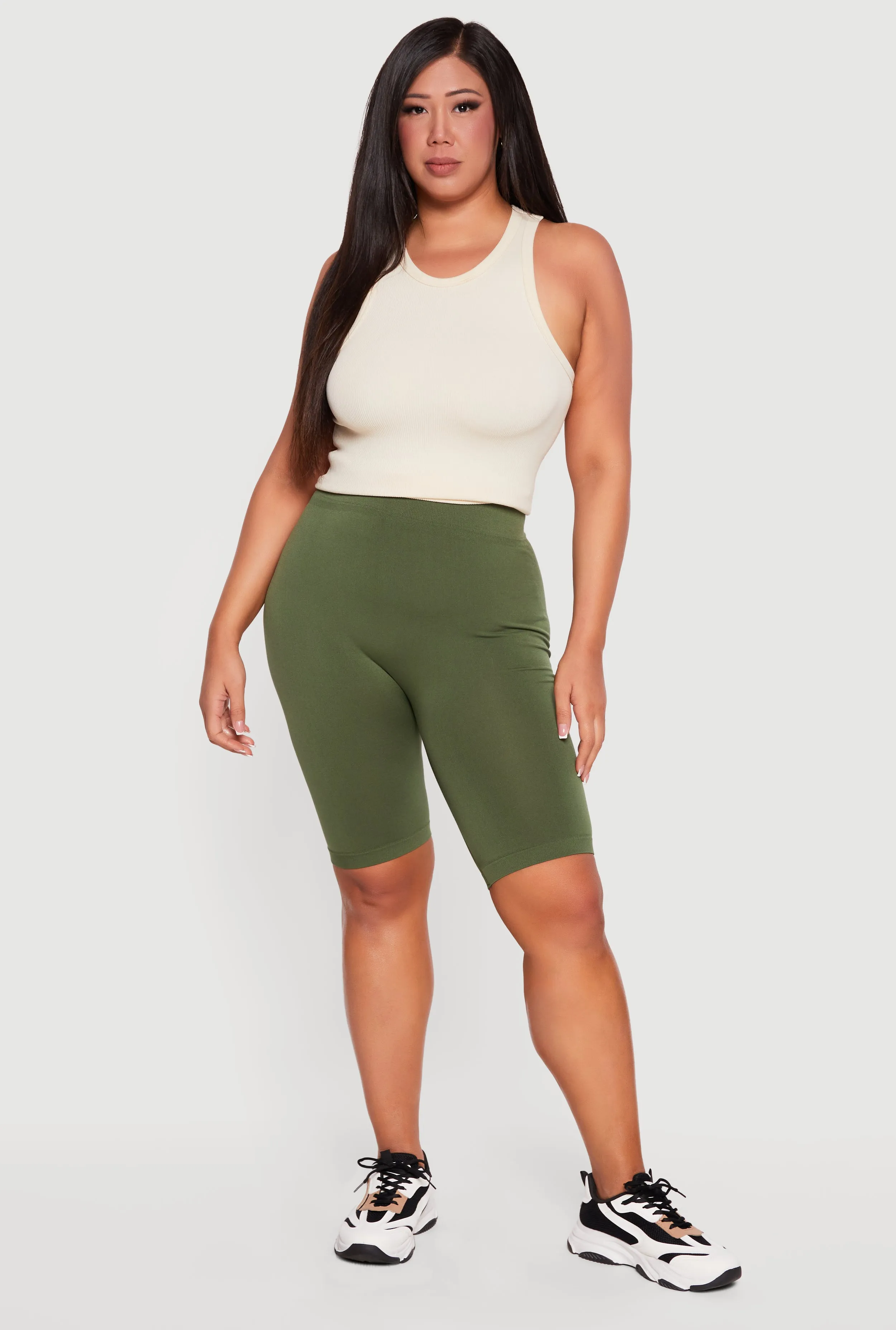 Plus Size Seamless High Waisted Biker Shorts sold by Rainbow