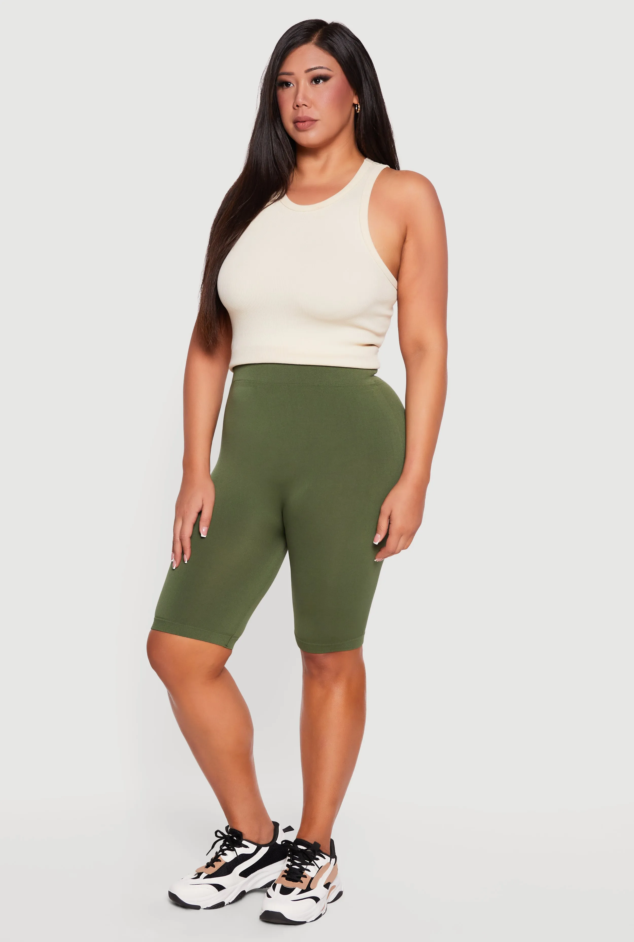 Plus Size Seamless High Waisted Biker Shorts sold by Rainbow product image thumbnail 2