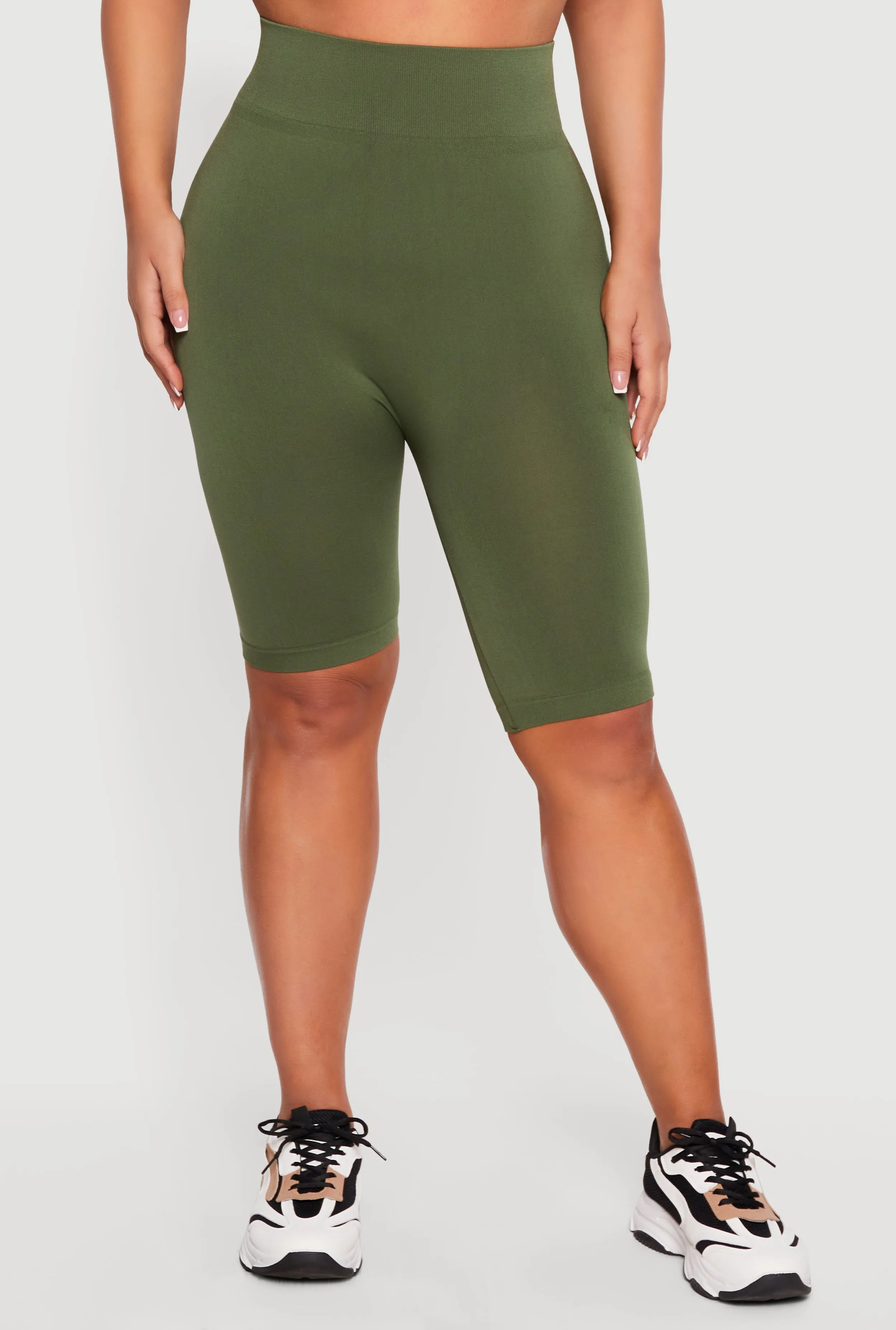 Plus Size Seamless High Waisted Biker Shorts sold by Rainbow product image thumbnail 3