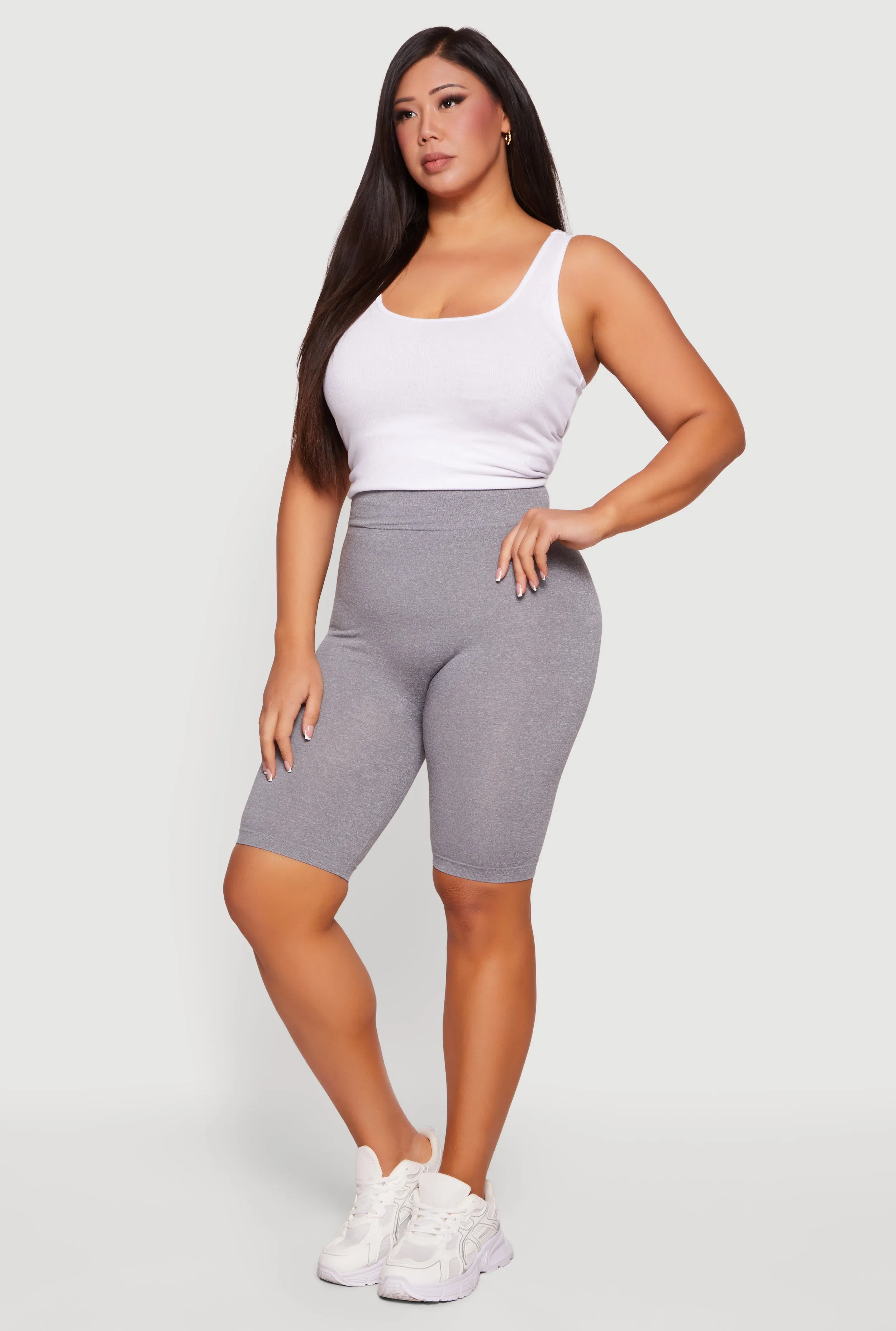 Plus Size Seamless High Waisted Biker Shorts sold by Rainbow product image thumbnail 2
