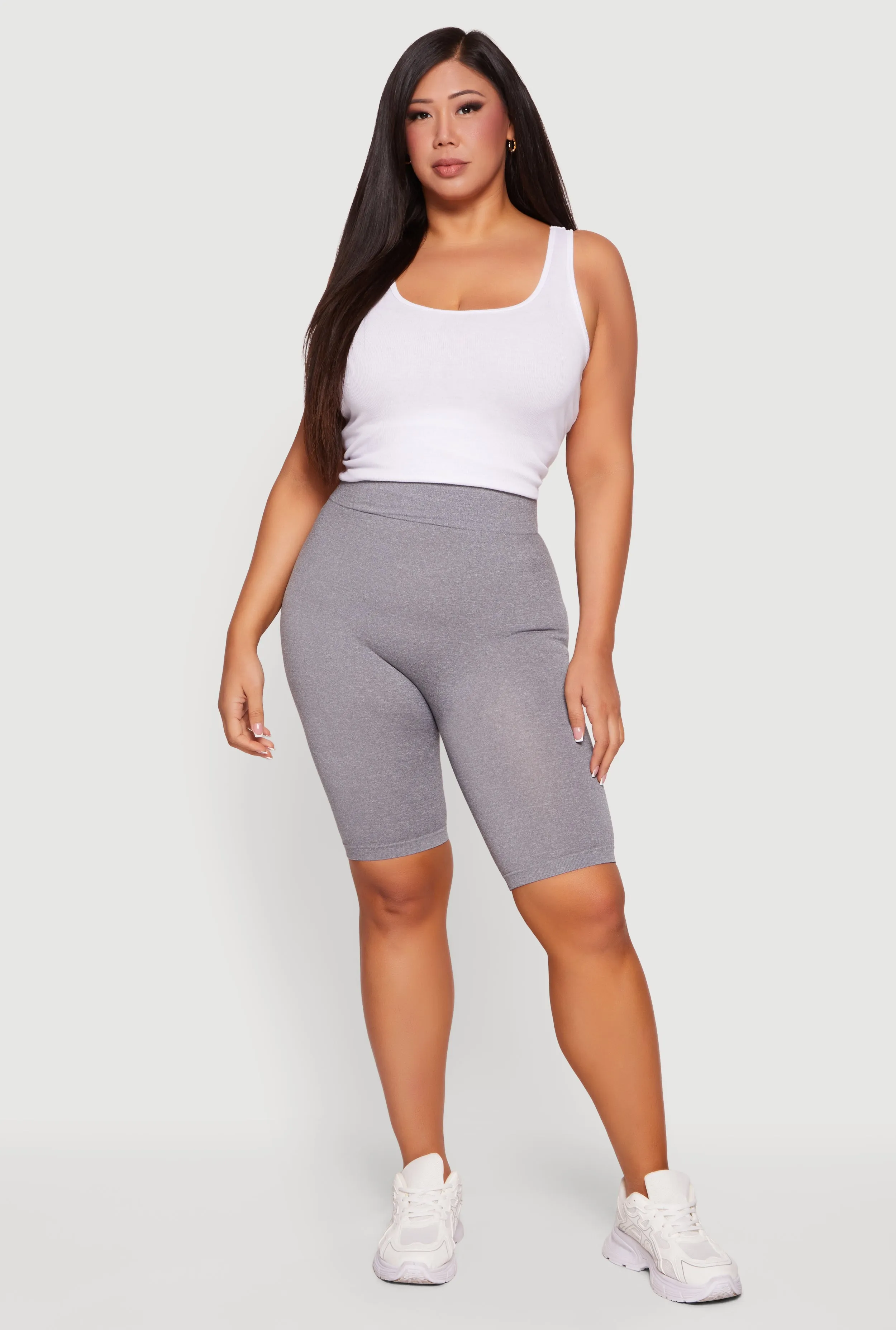 Plus Size Seamless High Waisted Biker Shorts sold by Rainbow