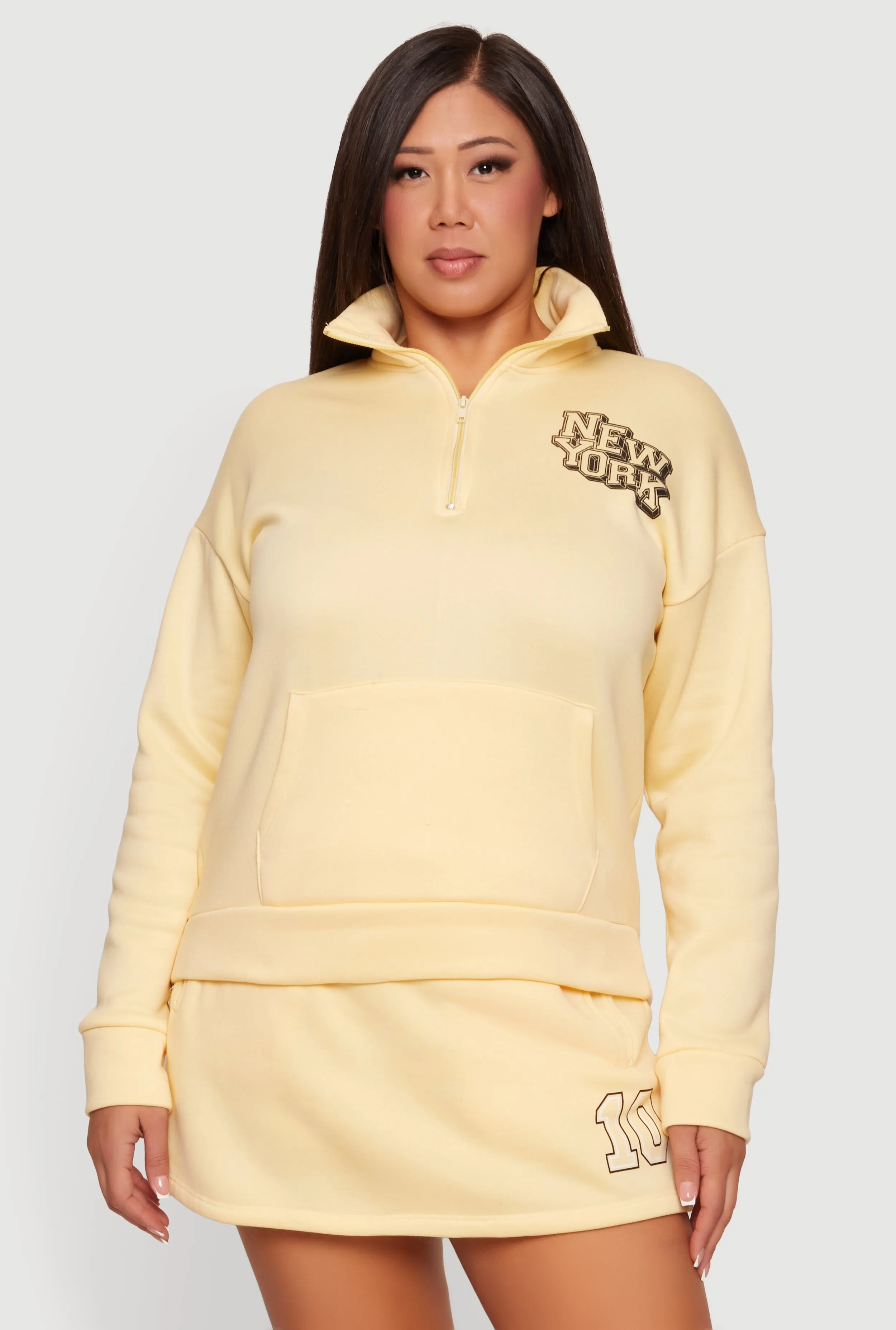 Plus Size New York Graphic Quarter Zip Sweatshirt sold by Rainbow product image thumbnail 3