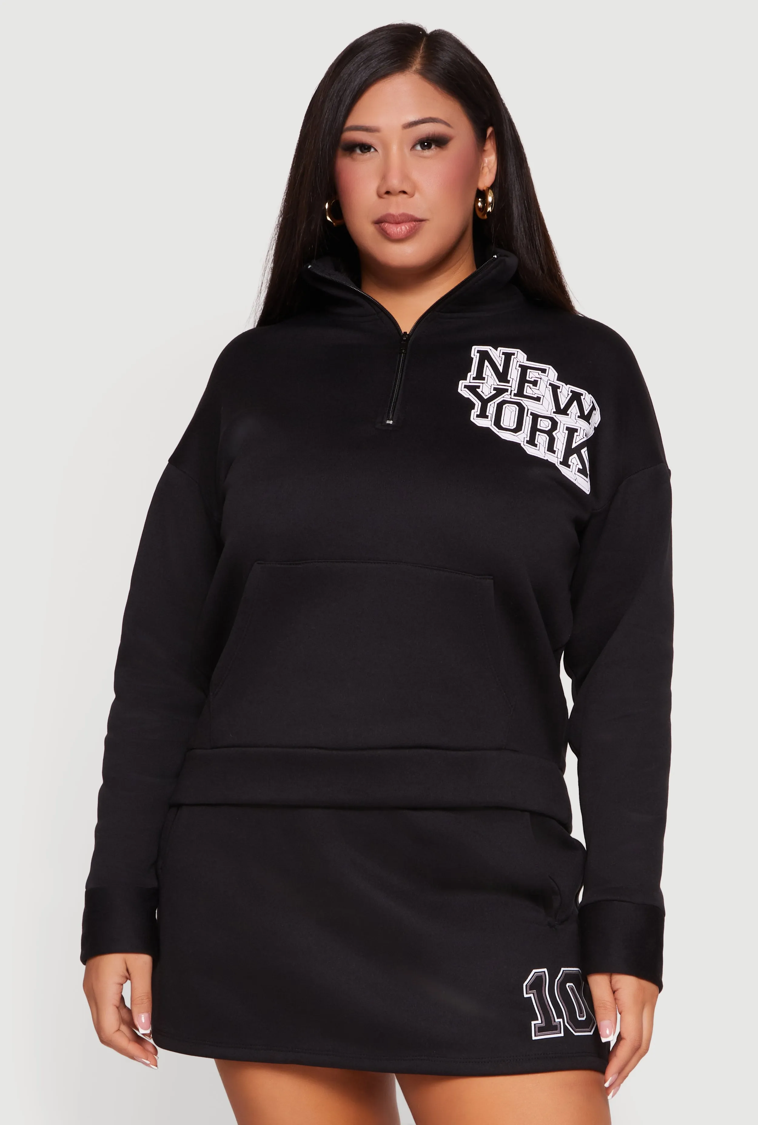 Plus Size New York Graphic Quarter Zip Sweatshirt sold by Rainbow product image thumbnail 4