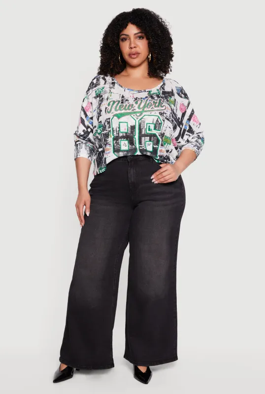 Plus Size New York 86 Graphic Tee made by Rainbow
