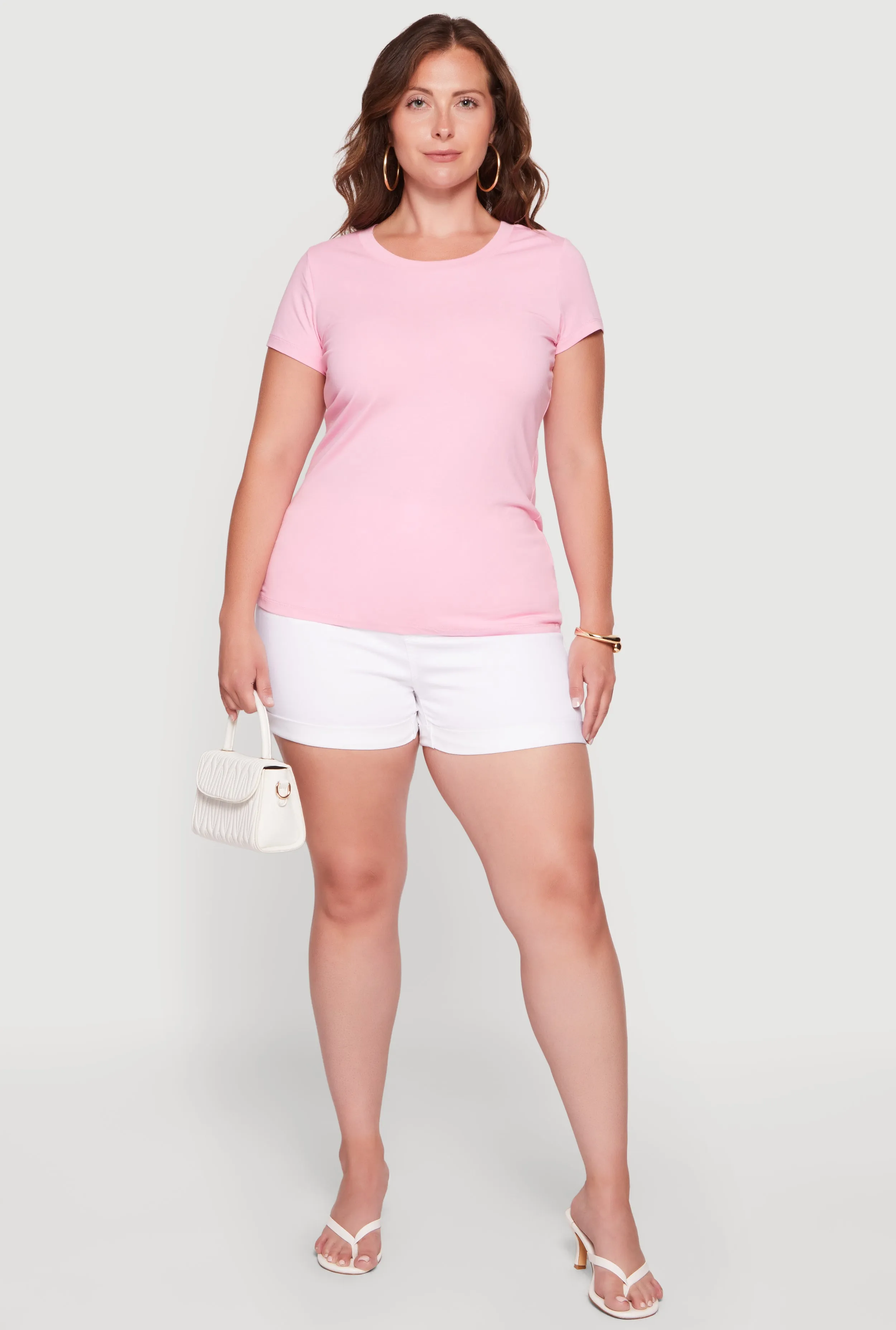 Plus Size High Waisted Fixed Cuff Shorts sold by Rainbow product image thumbnail 3