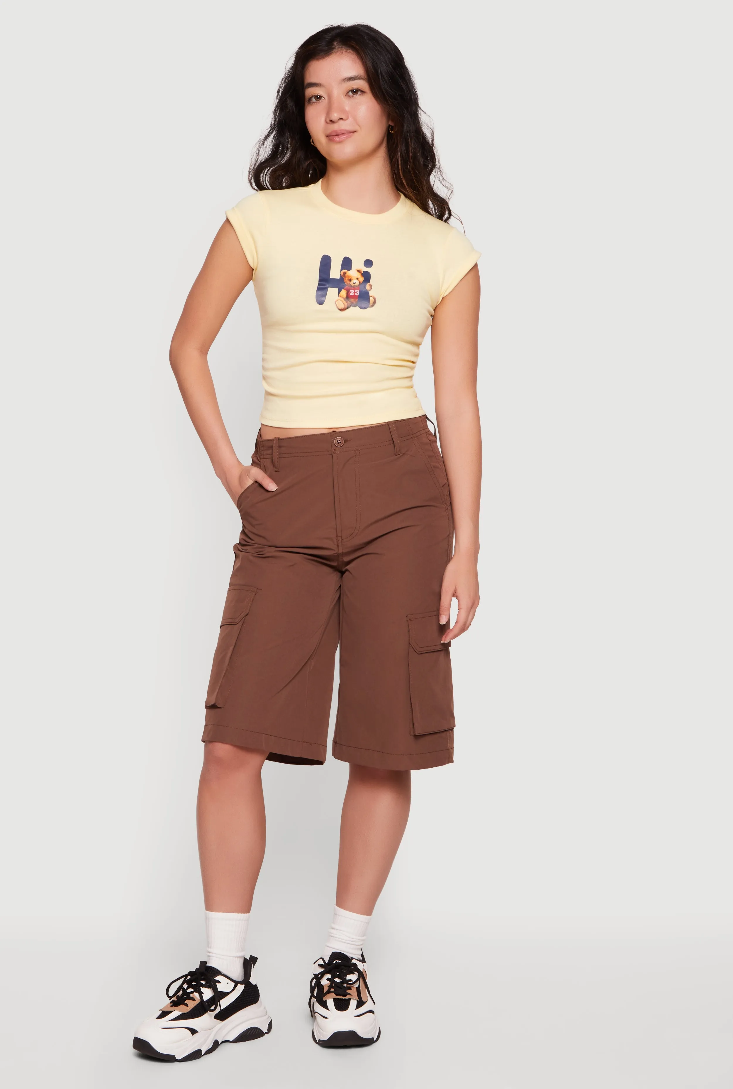 High Waisted Cargo Bermuda Shorts sold by Rainbow product image thumbnail 3