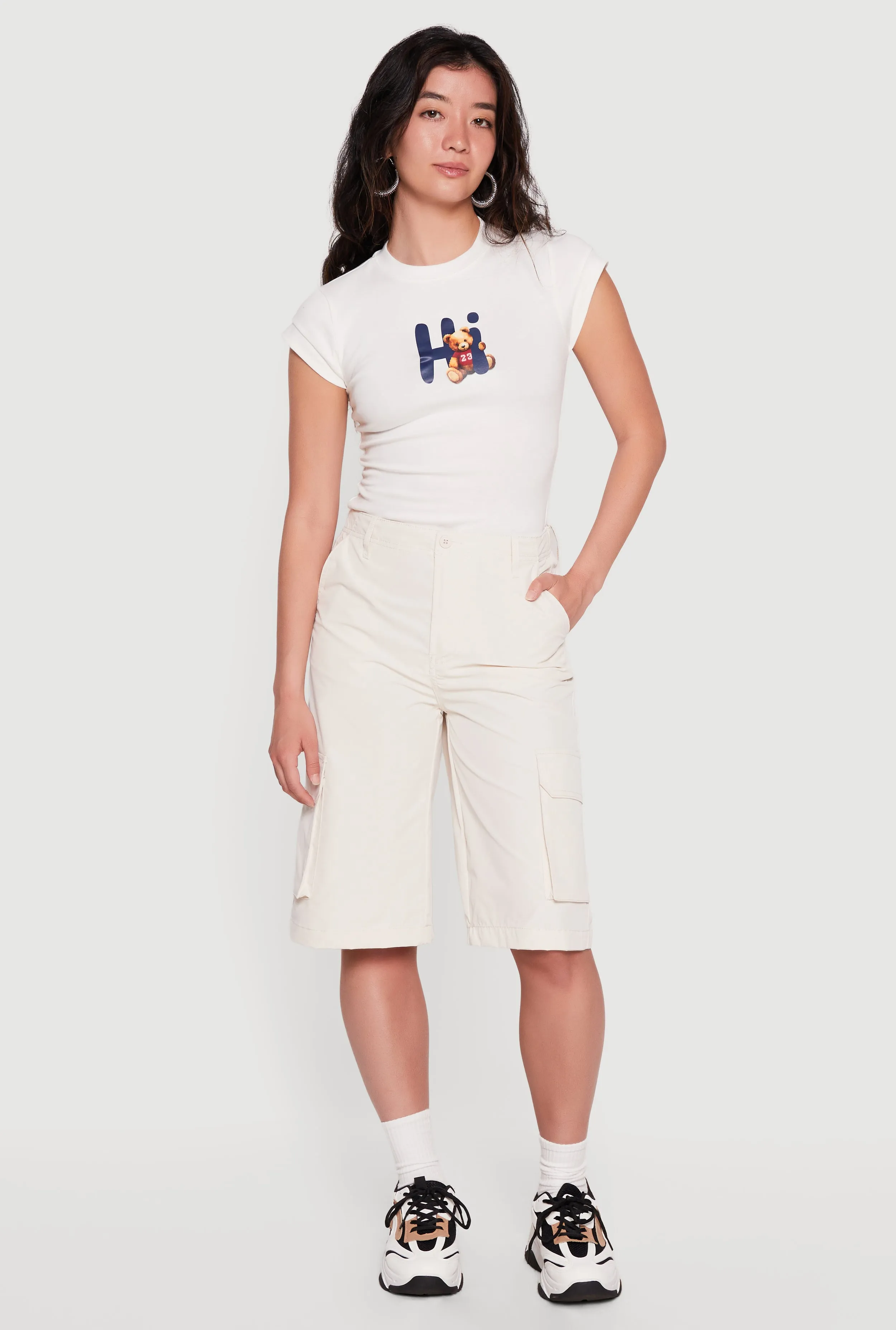 High Waisted Cargo Bermuda Shorts sold by Rainbow product image thumbnail 4