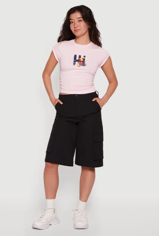 High Waisted Cargo Bermuda Shorts made by Rainbow