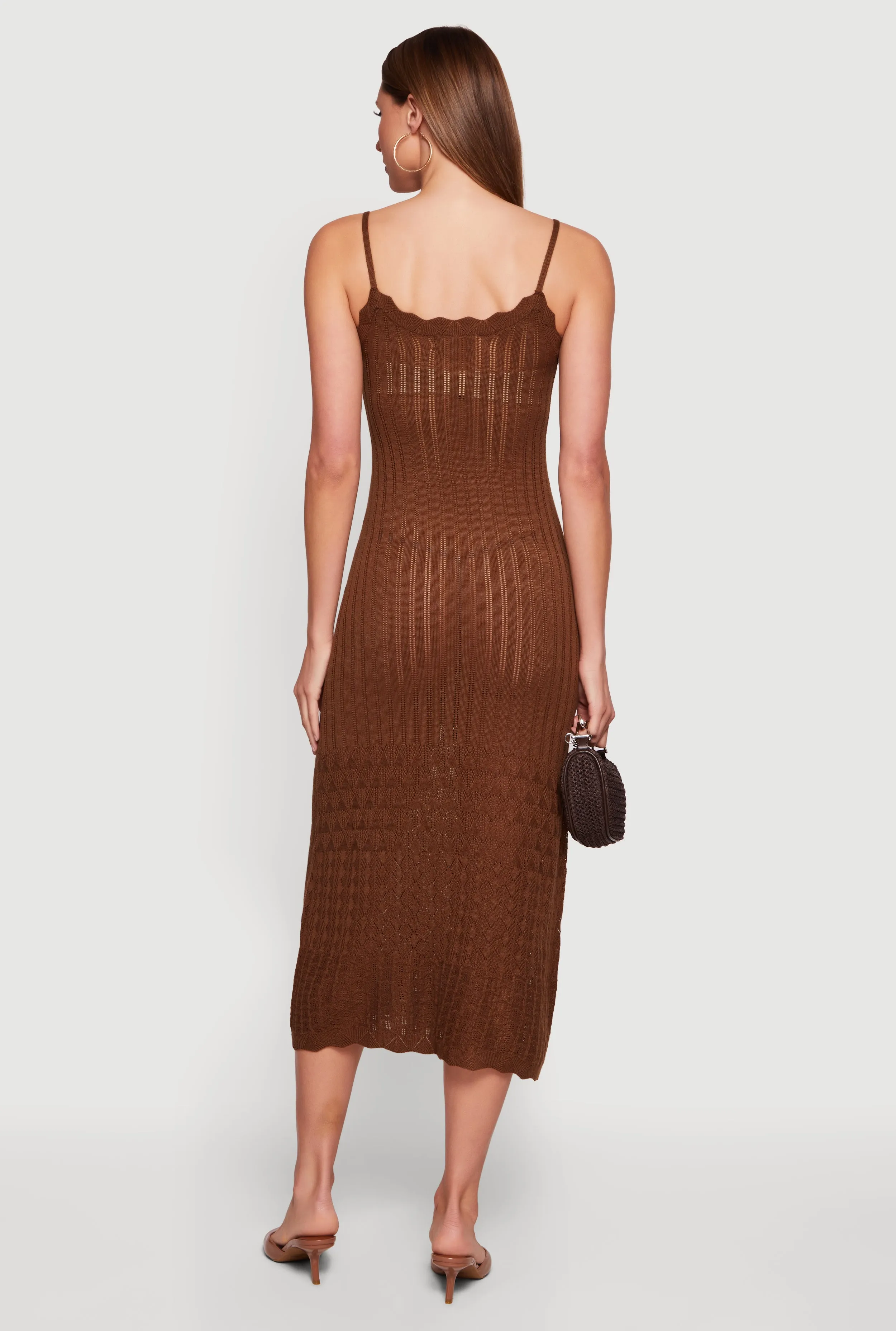 Pointelle Knit Hem Scoop Neck Crochet Dress sold by Rainbow product image thumbnail 3