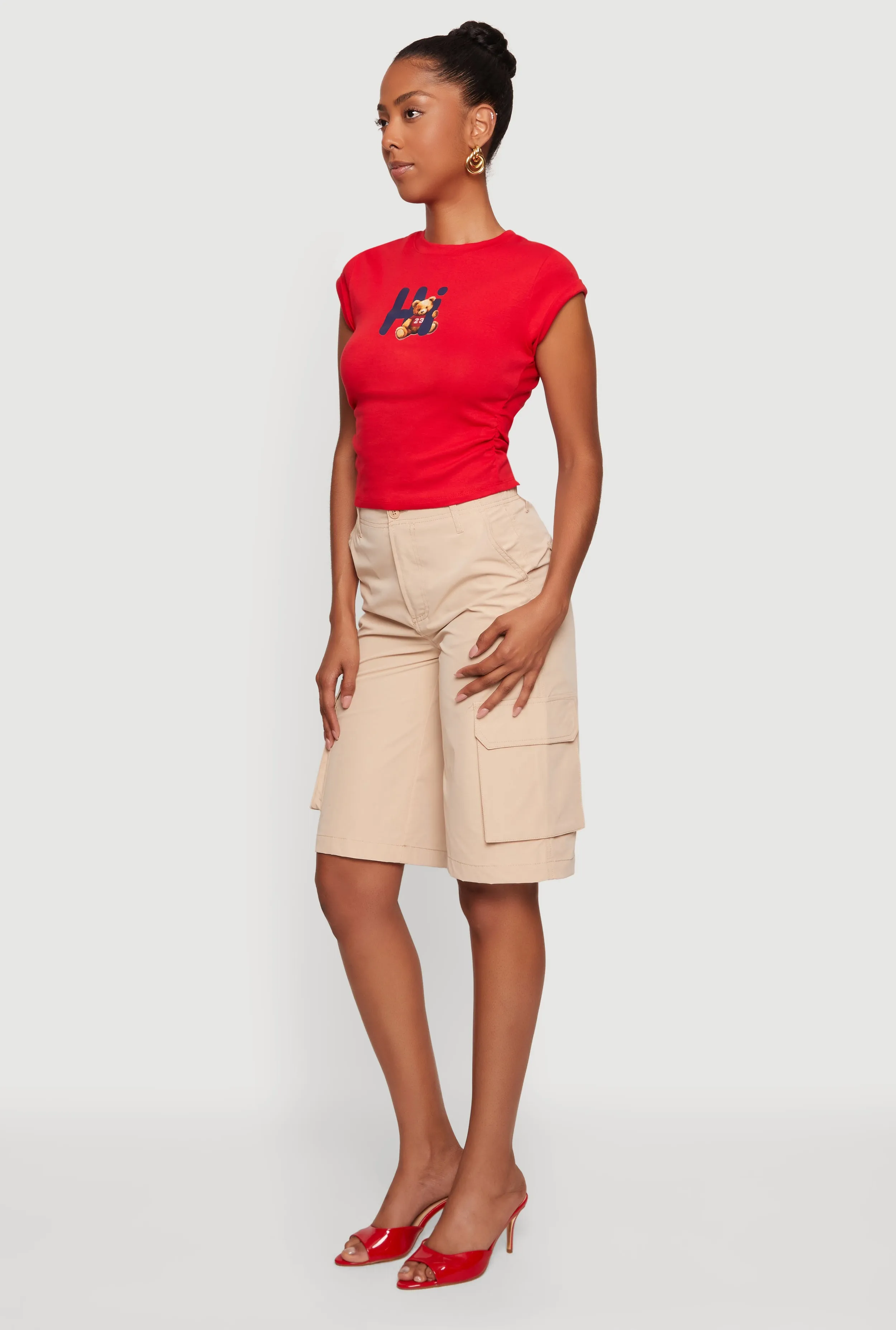 High Waisted Cargo Bermuda Shorts sold by Rainbow product image thumbnail 2