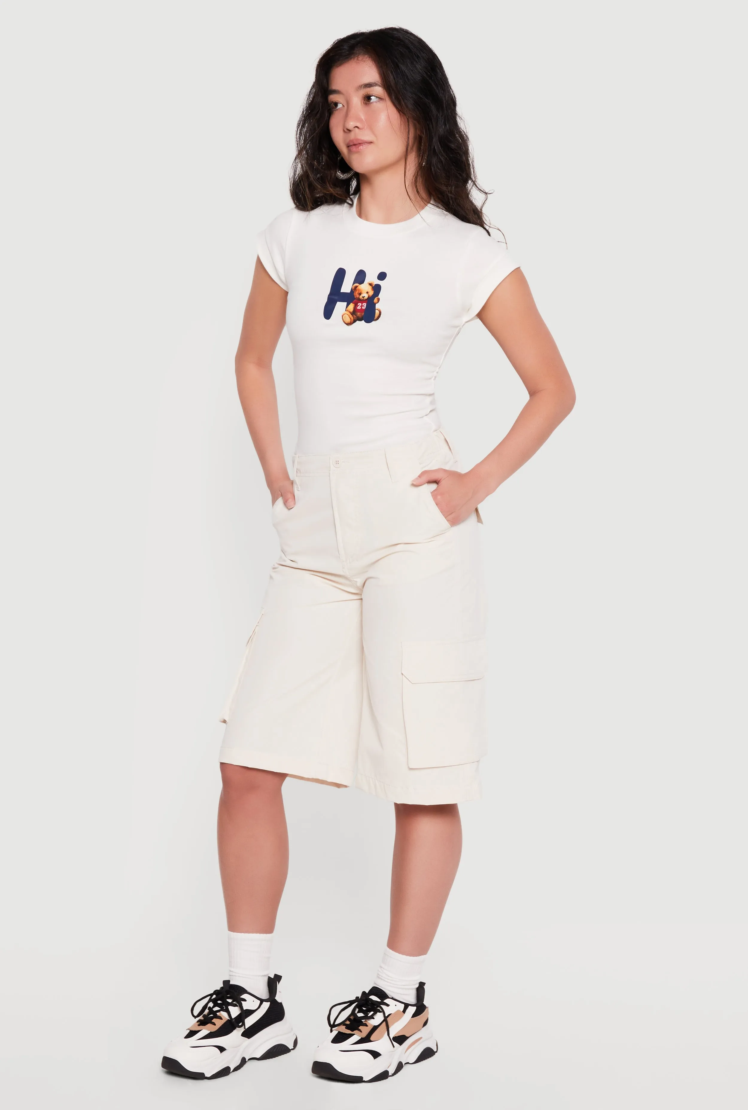 High Waisted Cargo Bermuda Shorts sold by Rainbow product image thumbnail 2