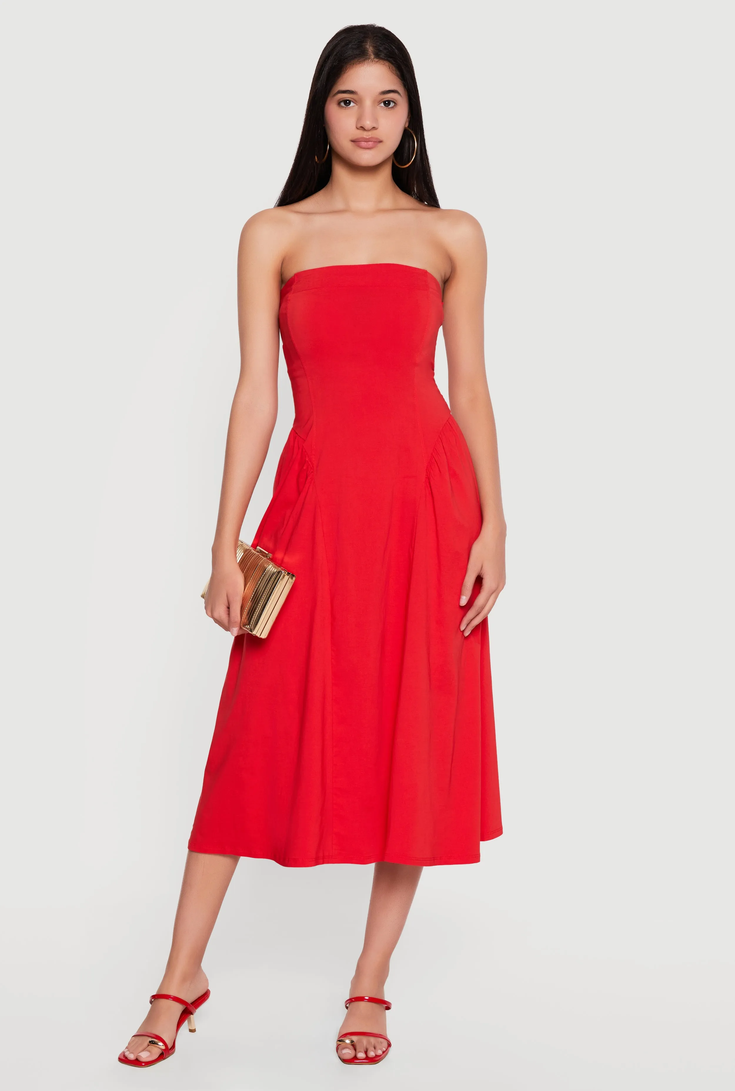 Corset Strapless Midi Dress sold by Rainbow