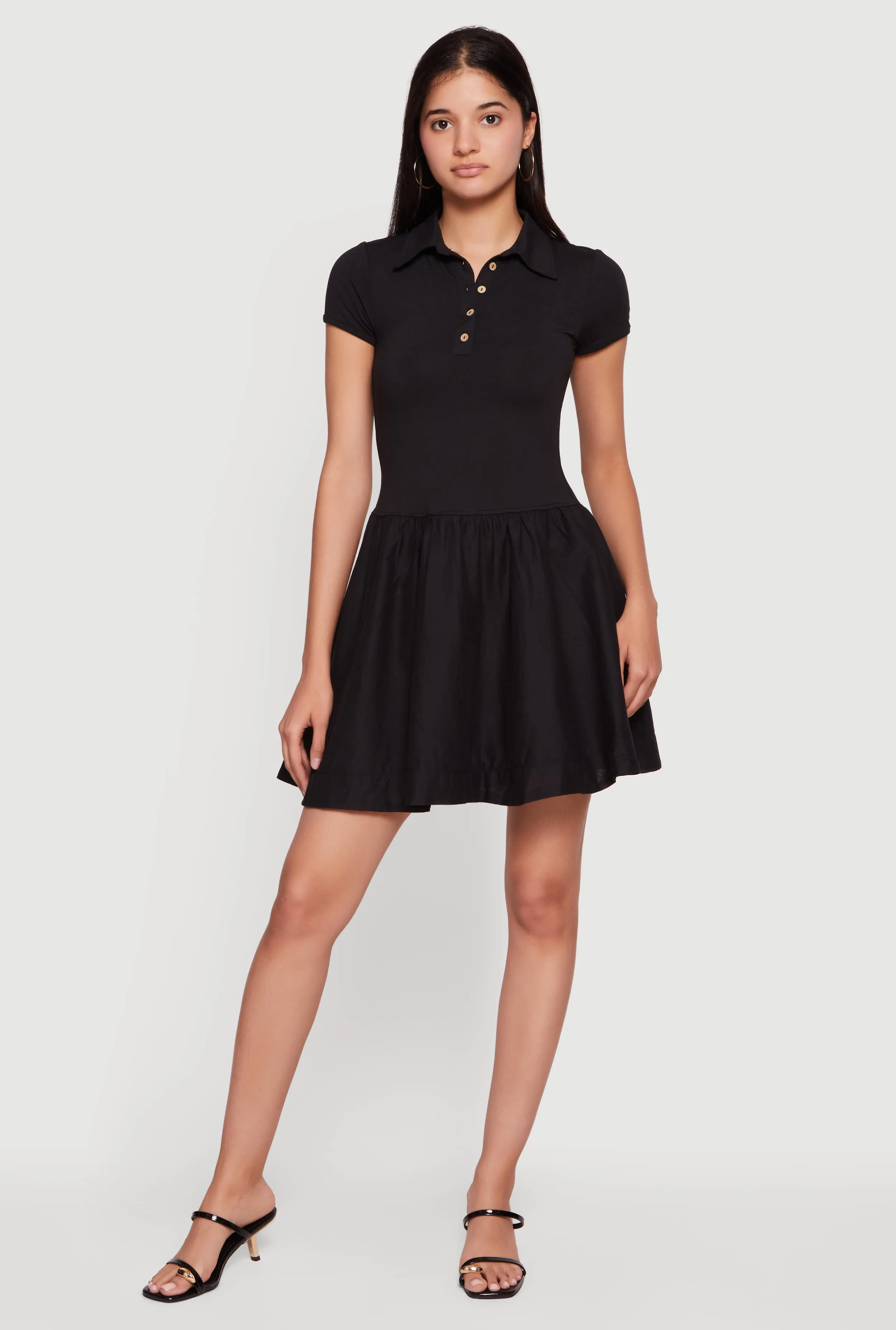 Quarter Button Front Polo Skater Dress sold by Rainbow product image thumbnail 2