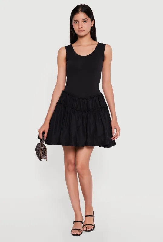 Sleeveless Scoop Neck Skater Dress made by Rainbow
