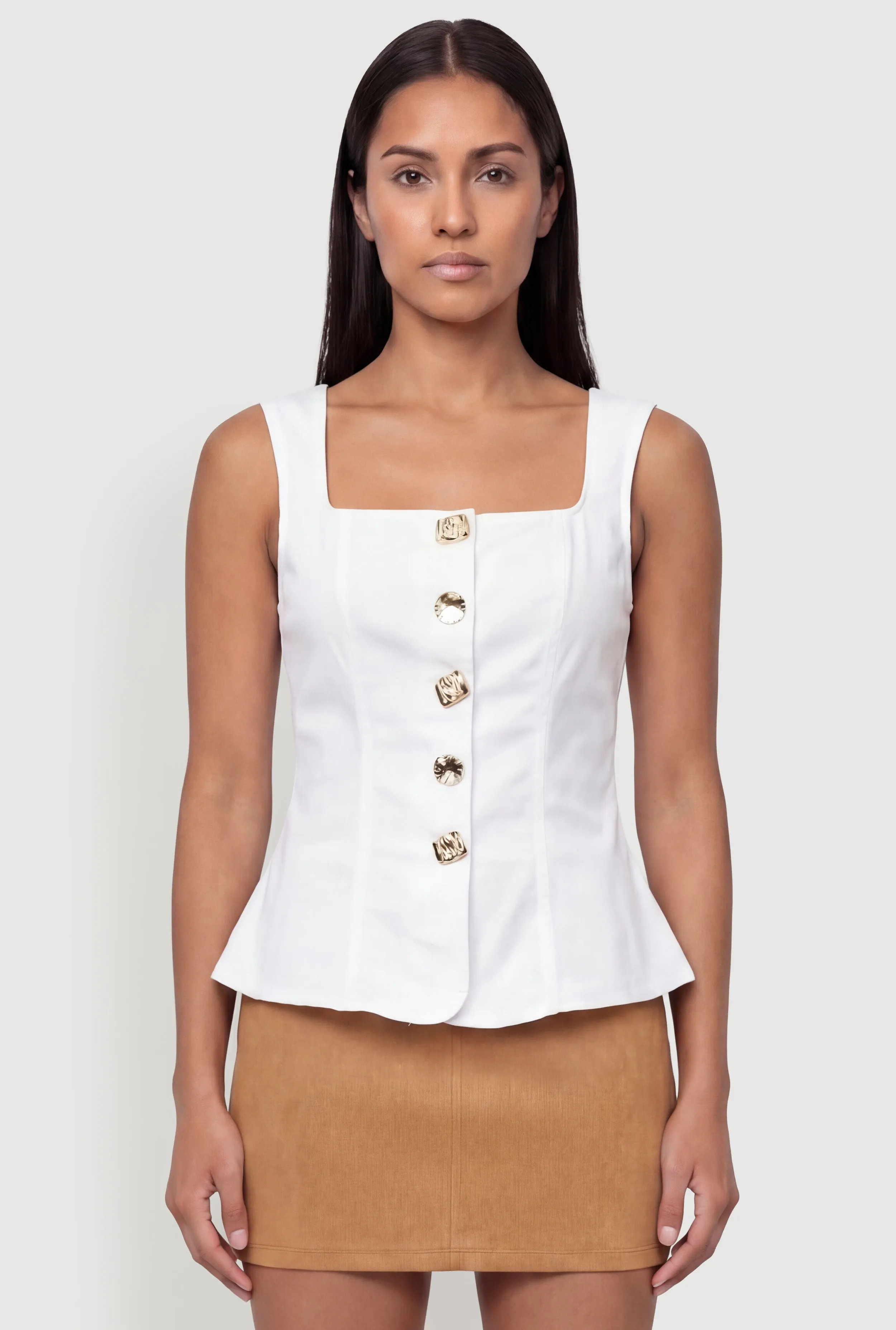 Denim Square Neck Button Front Vest sold by Rainbow product image thumbnail 2