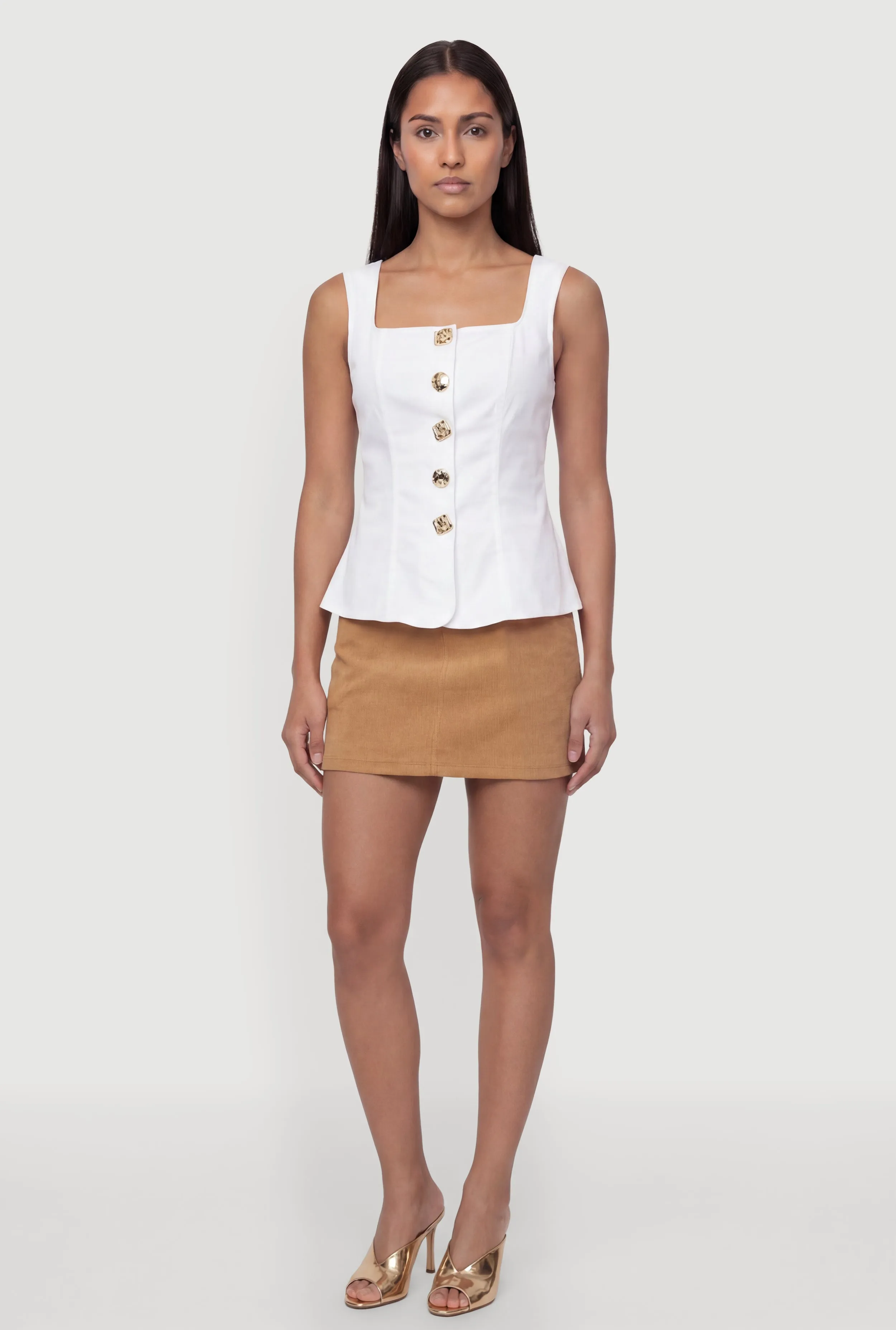 Denim Square Neck Button Front Vest sold by Rainbow product image thumbnail 3