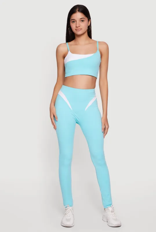 Contrast Trim High Waisted Leggings made by Rainbow