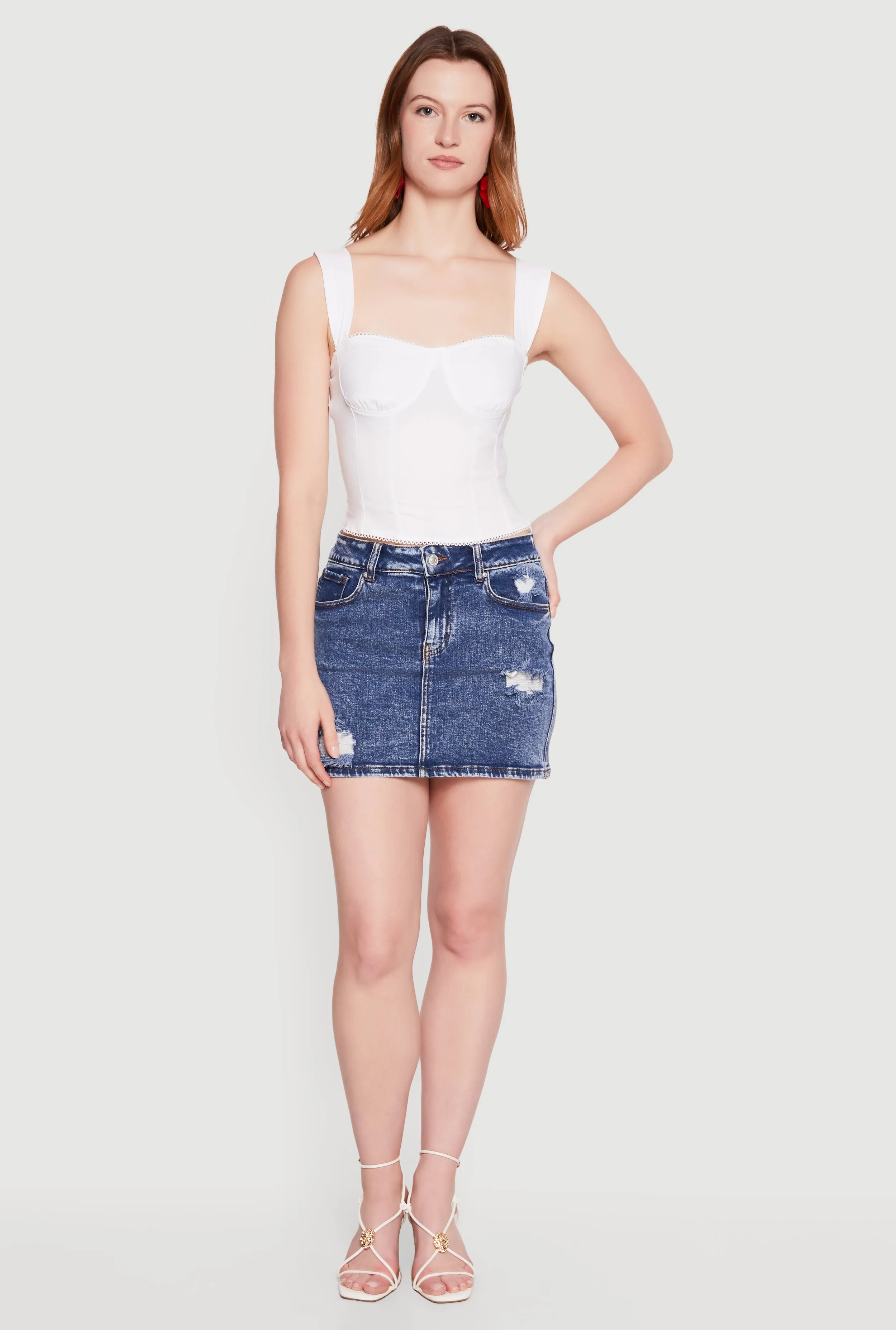 Destructed Denim Mini Skirt sold by Rainbow product image thumbnail 3