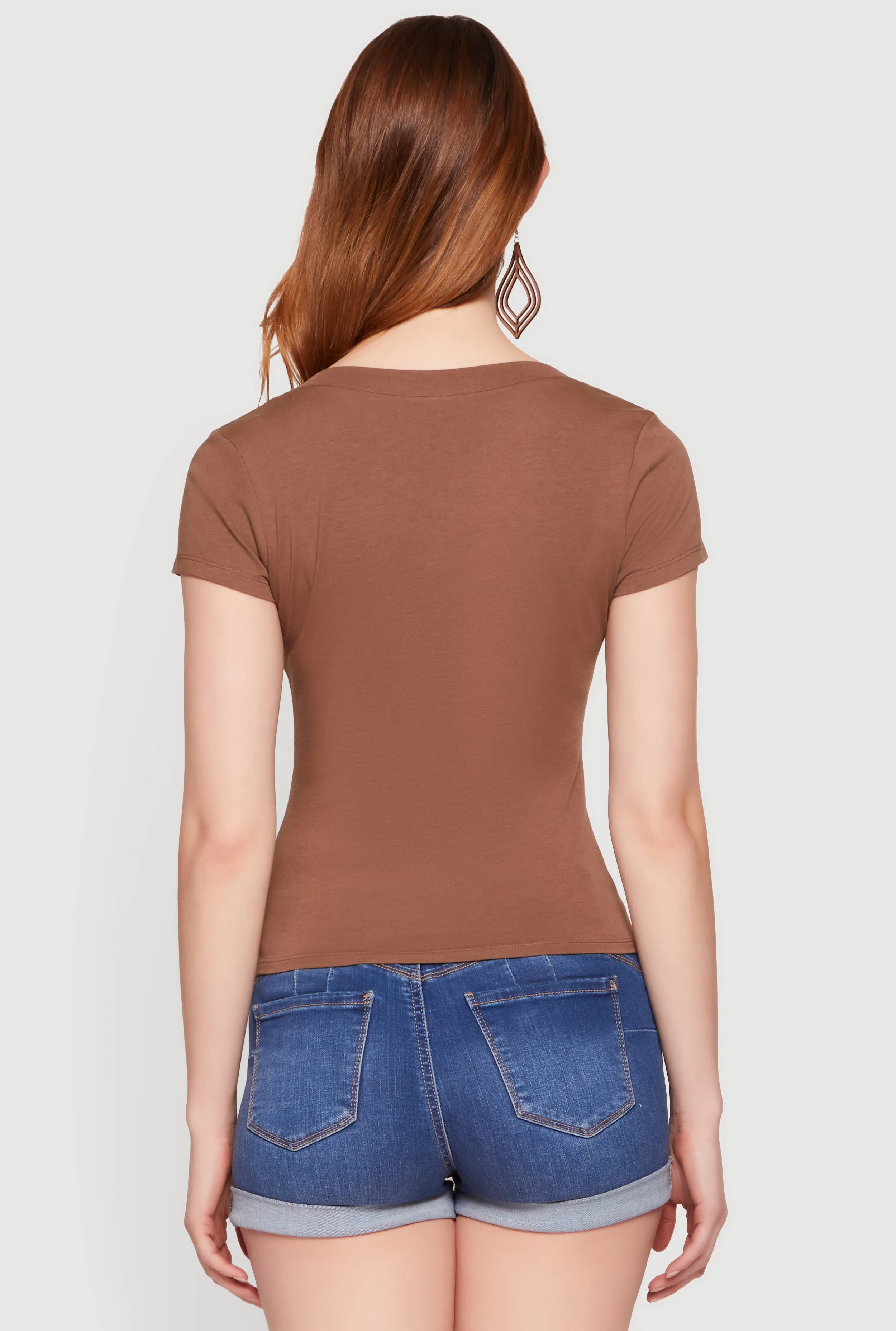 Basic V-Neck Short Sleeve T-Shirt sold by Rainbow product image thumbnail 5