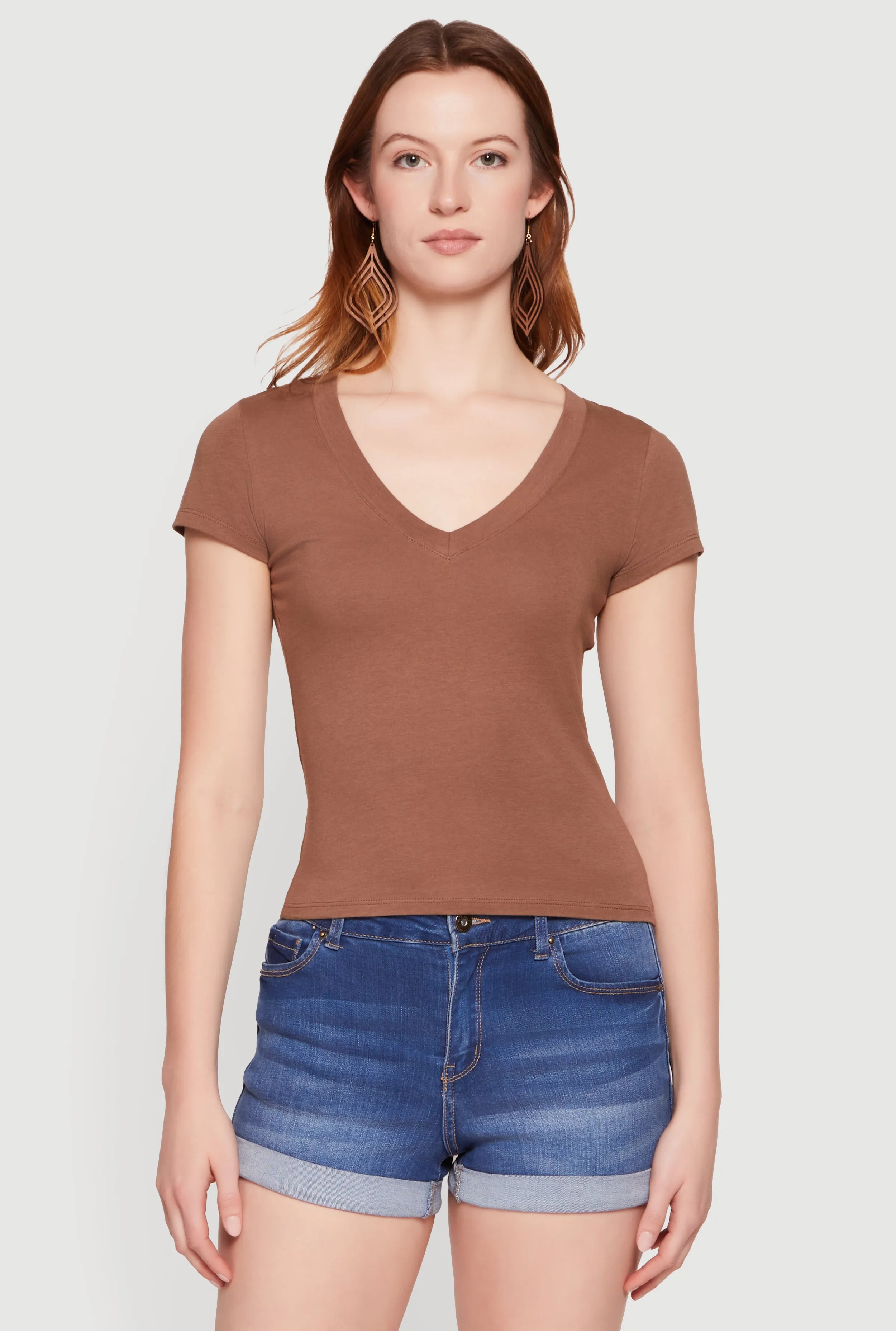 Basic V-Neck Short Sleeve T-Shirt sold by Rainbow product image thumbnail 2