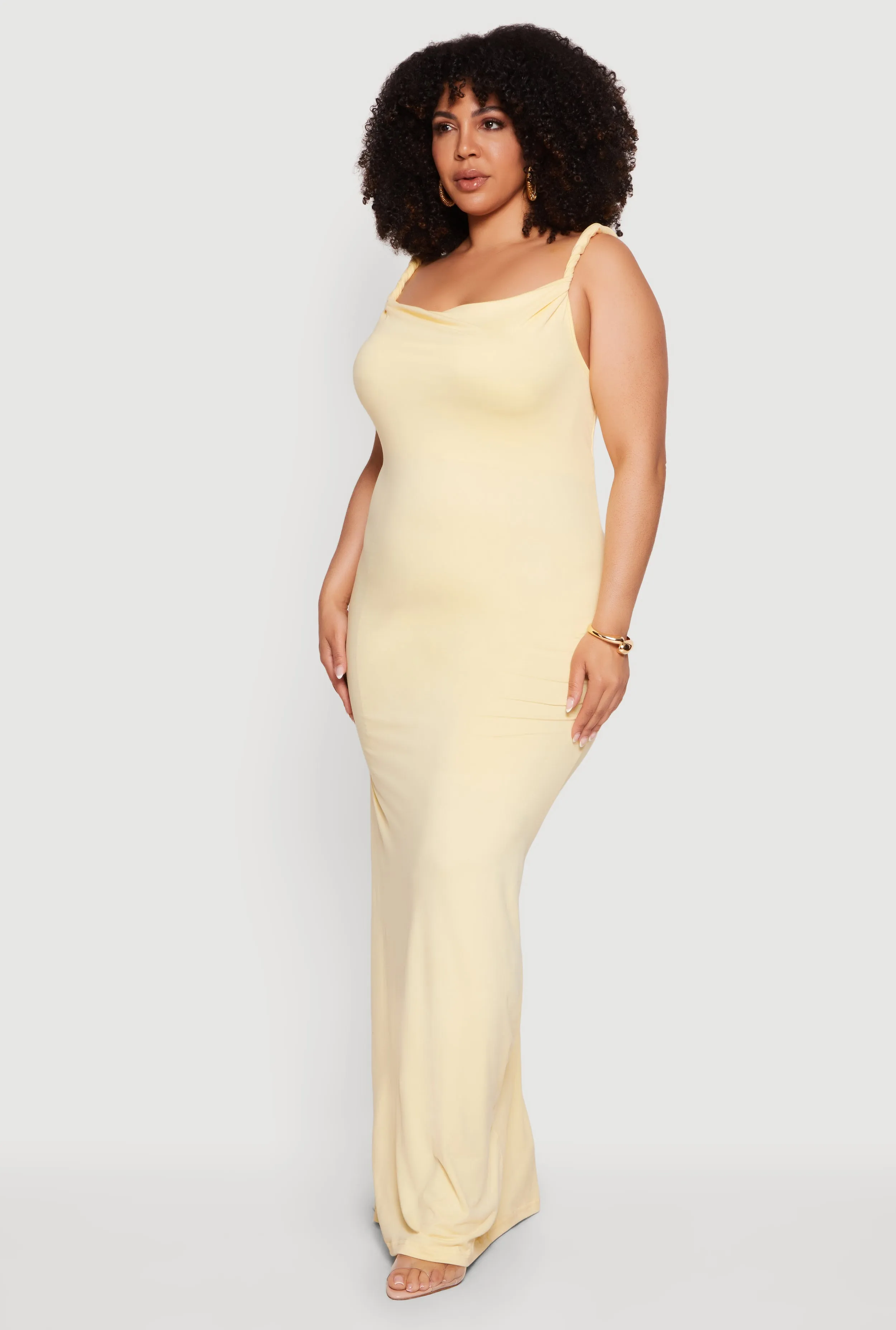 Plus Size Twisted Strap Side Ruched Maxi Dress sold by Rainbow product image thumbnail 2