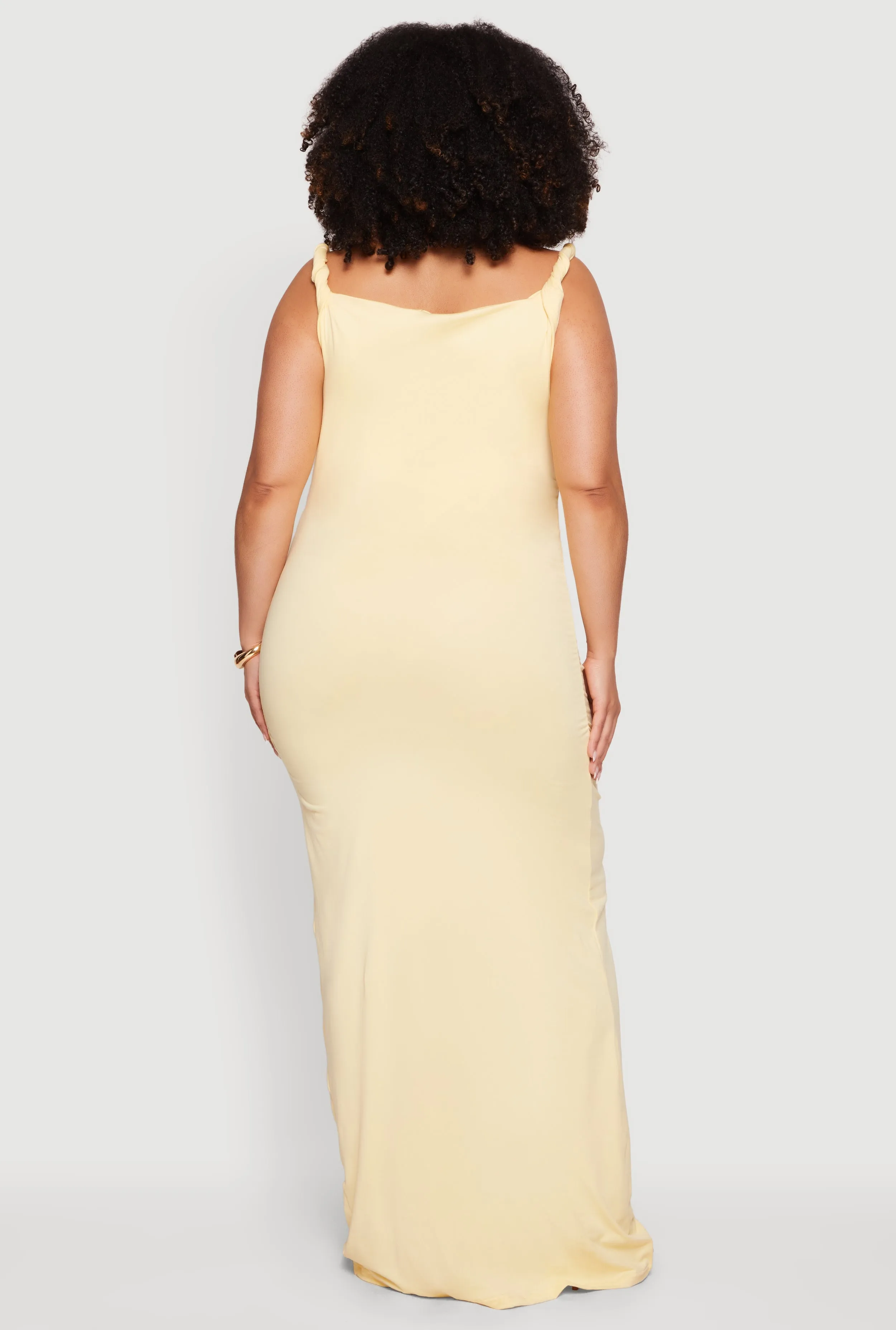 Plus Size Twisted Strap Side Ruched Maxi Dress sold by Rainbow product image thumbnail 3