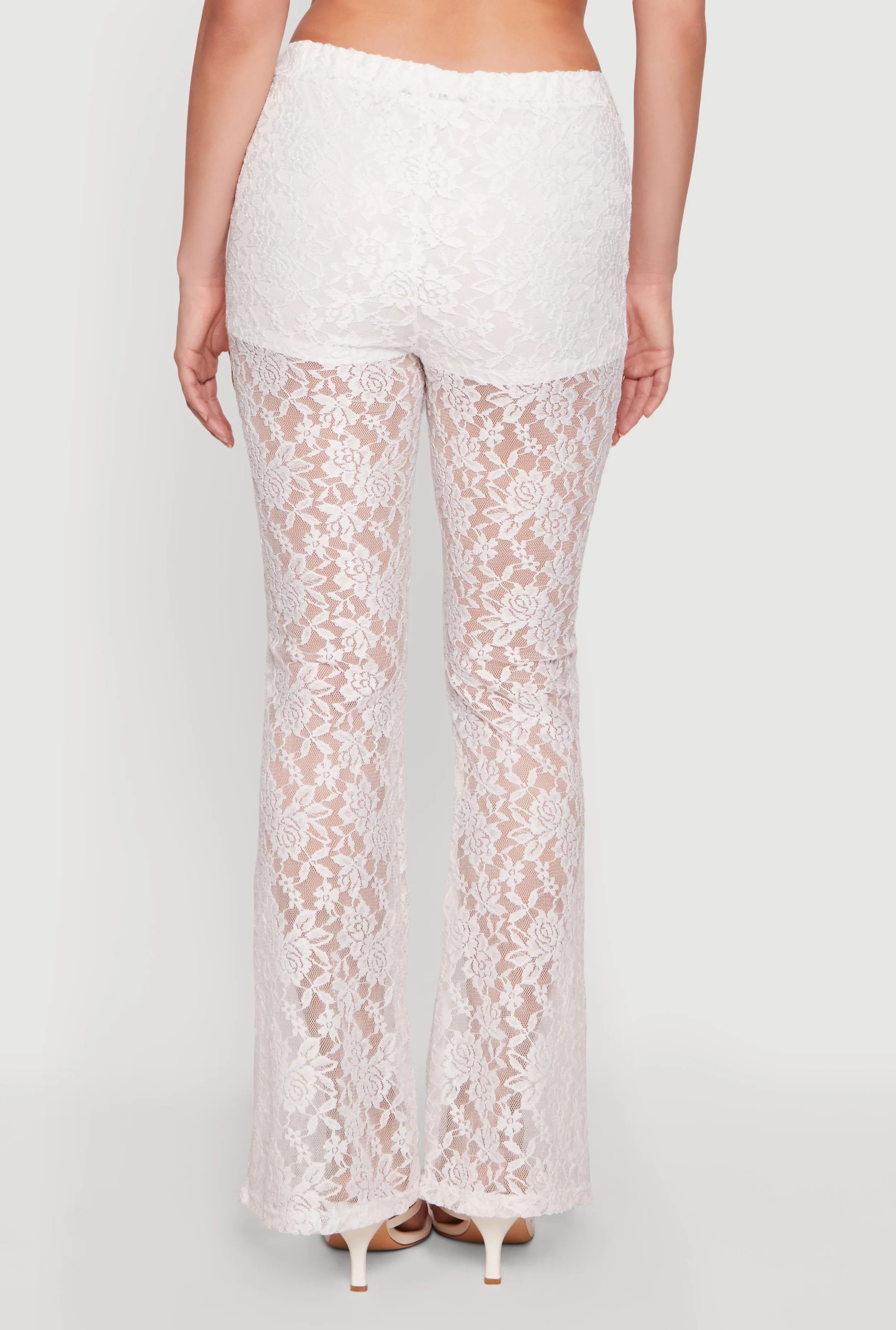 Floral Lace Flare Leg Casual Pants sold by Rainbow product image thumbnail 5