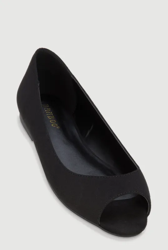 Peep Toe Ballet Flats made by Rainbow