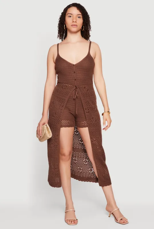 Crochet Drawstring High Waisted Shorts made by Almost Famous