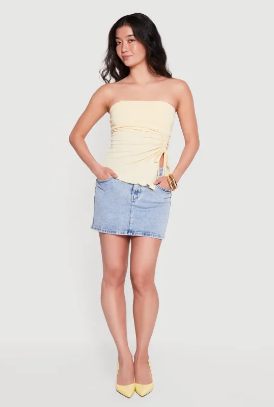 Asymmetrical Hem Tube Top made by iris