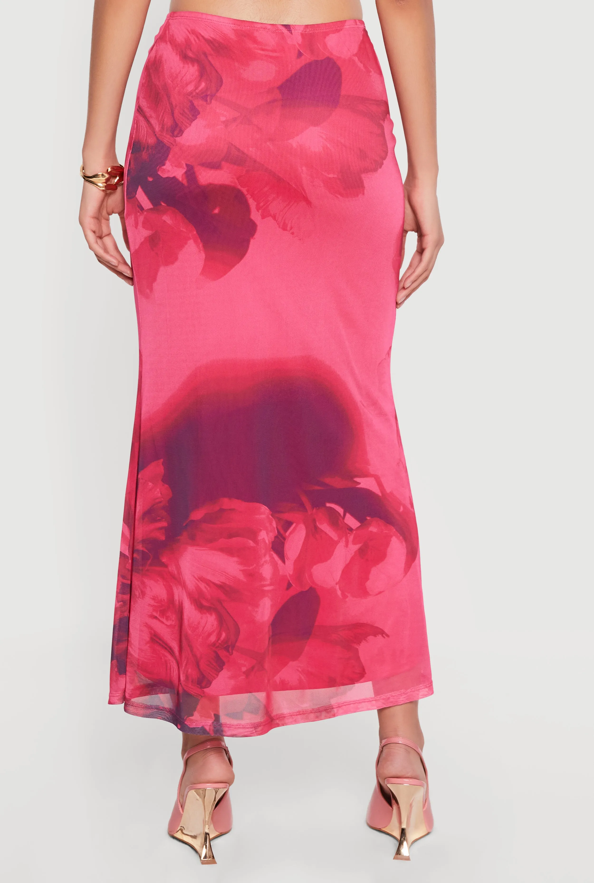 Floral Mesh Maxi Mermaid Skirt sold by Rainbow product image thumbnail 5