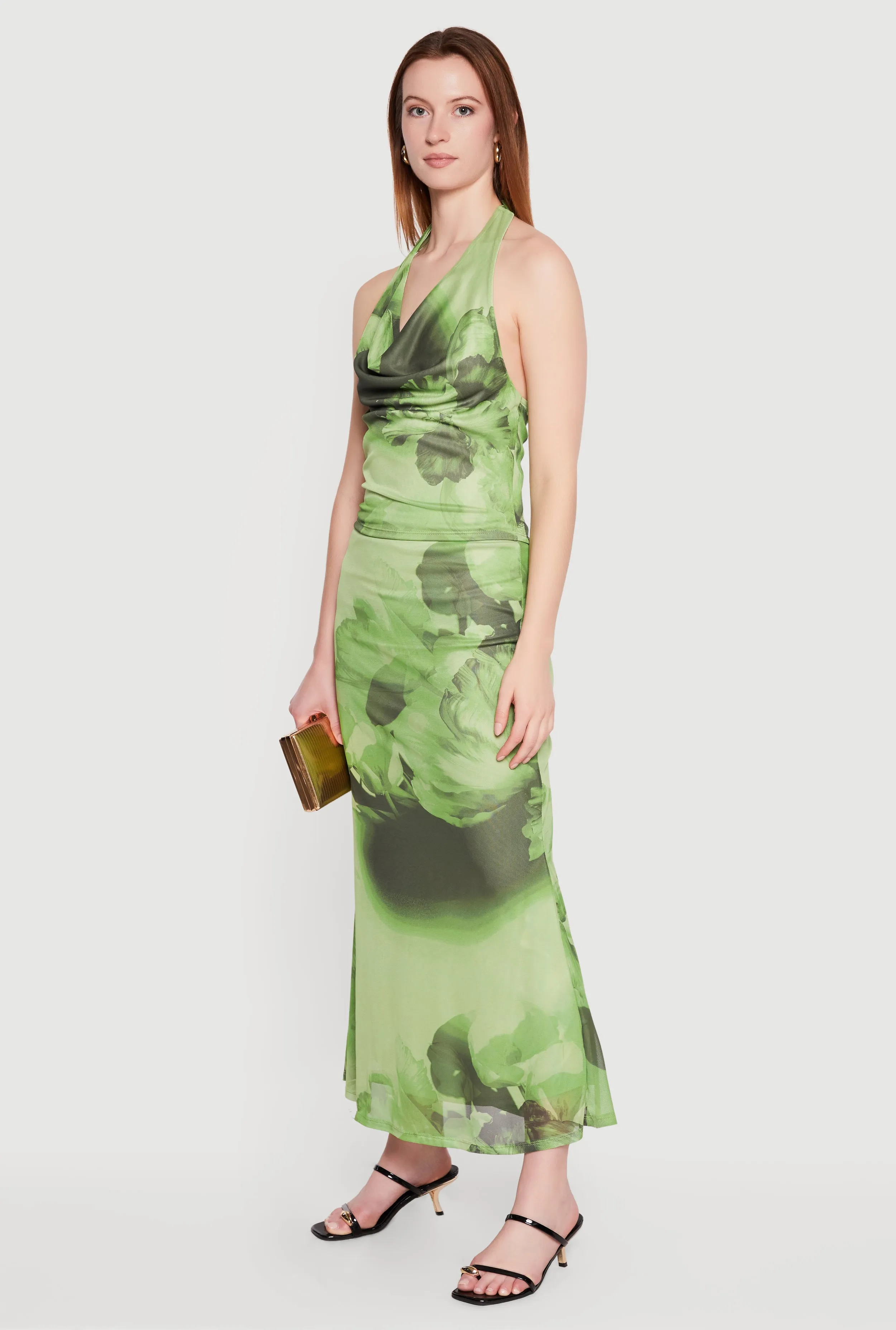 Floral Mesh Maxi Mermaid Skirt sold by Rainbow product image thumbnail 2