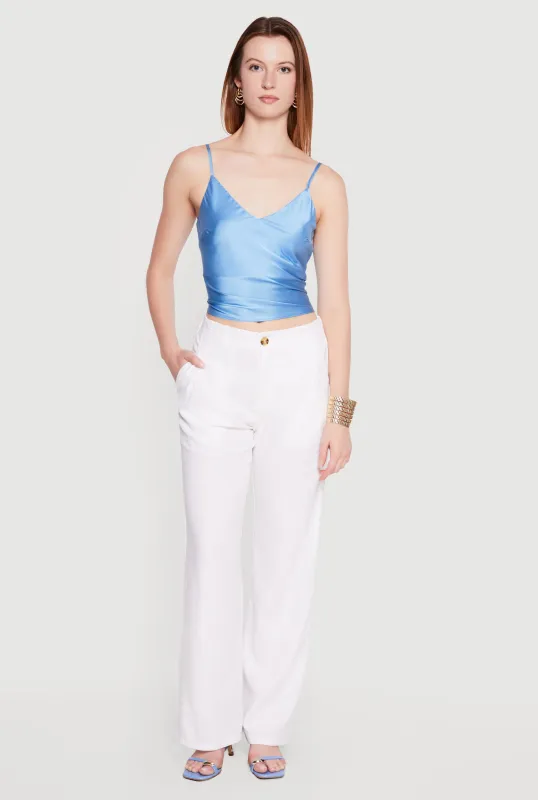 Linen Pleated Wide Leg Pants made by Rainbow