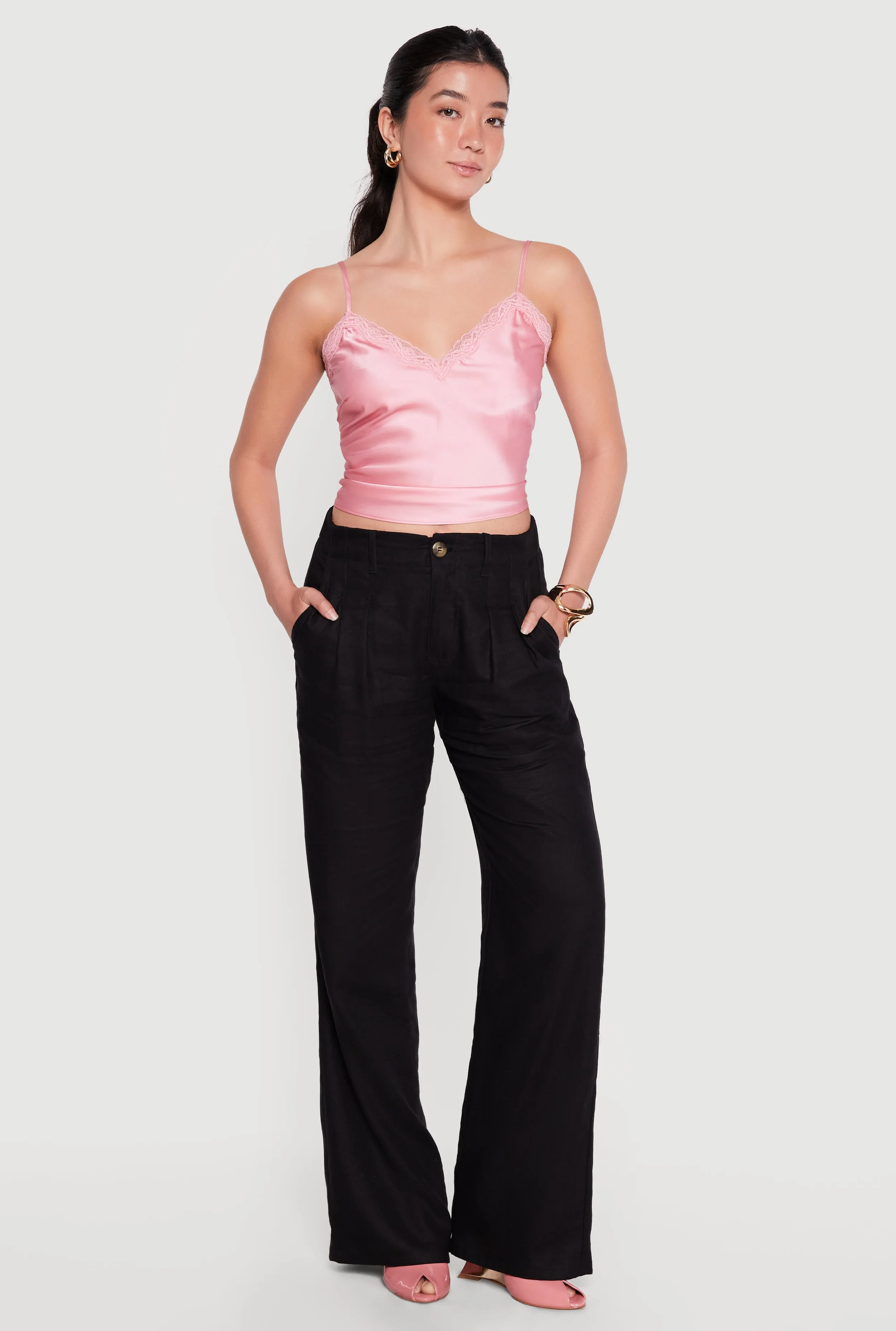 Linen Pleated Wide Leg Pants sold by Rainbow product image thumbnail 3
