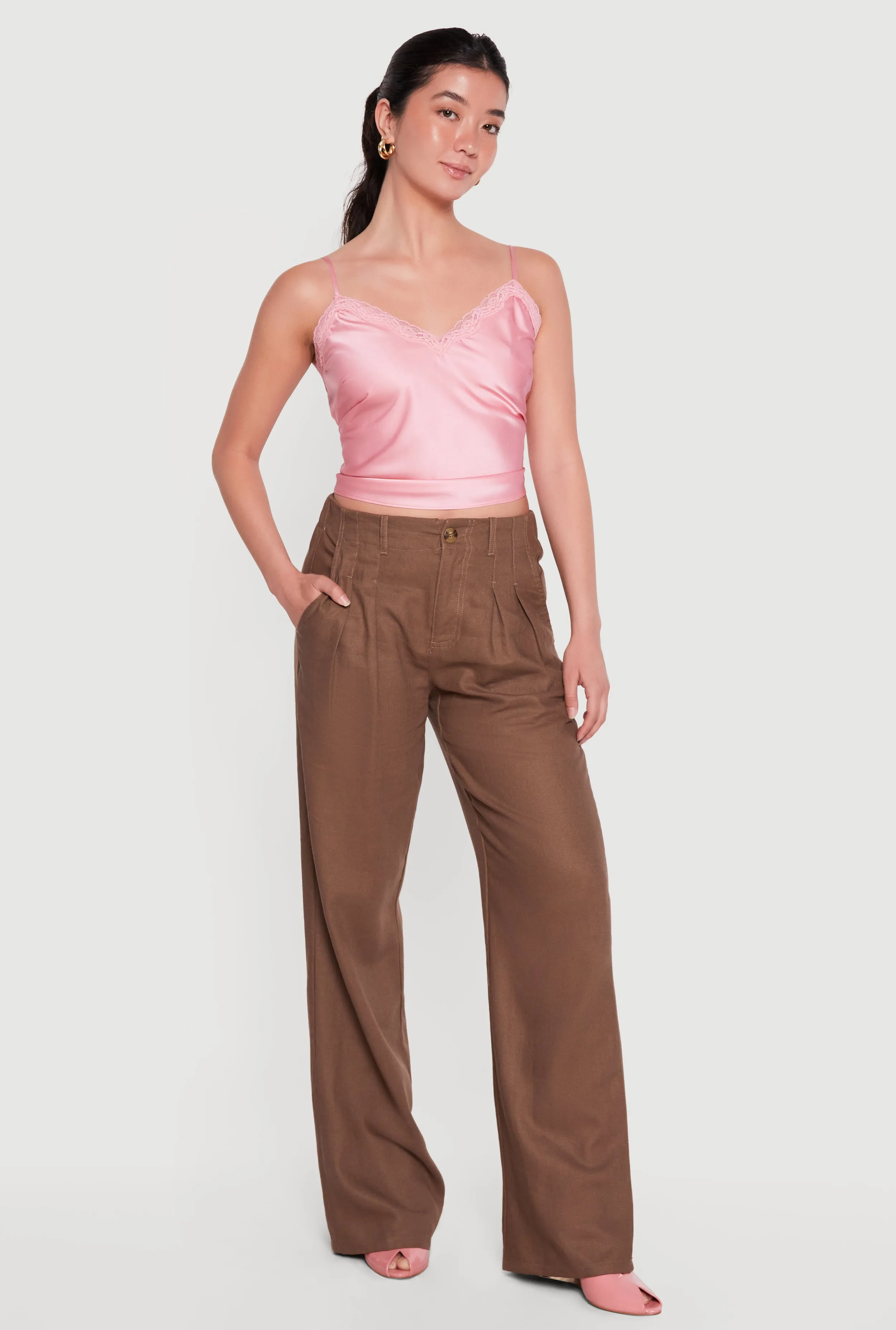 Linen Pleated Wide Leg Pants sold by Rainbow product image thumbnail 5