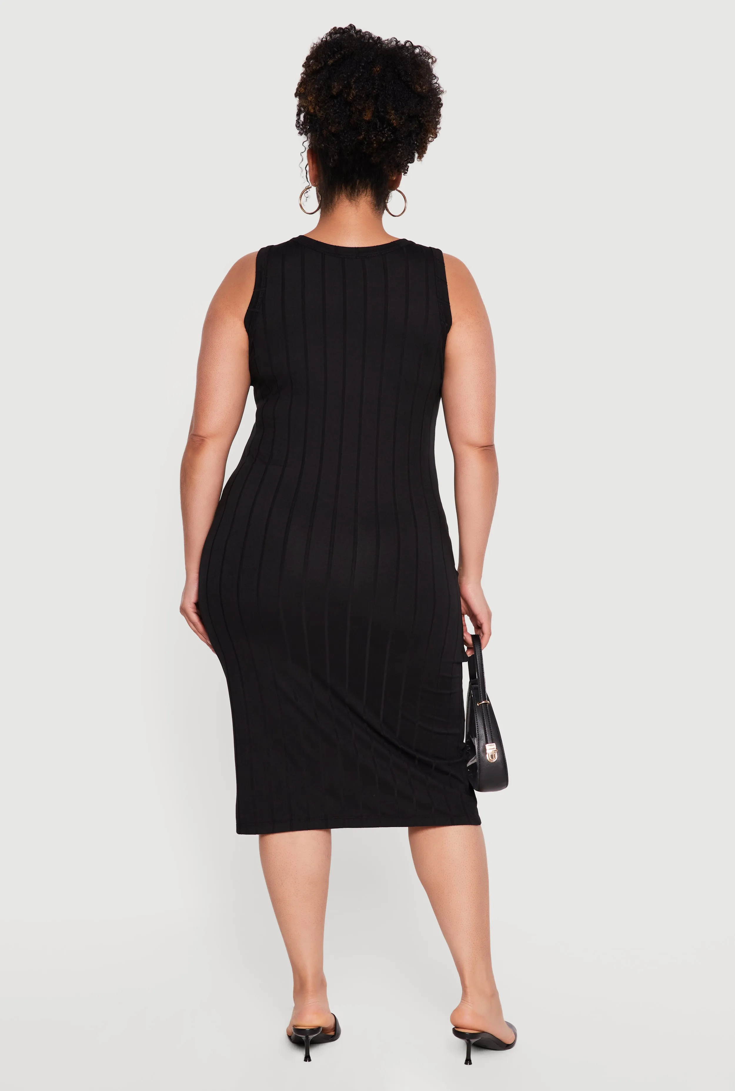 Plus Size Sleeveless Ribbed Knit Midi Dress sold by Rainbow product image thumbnail 3