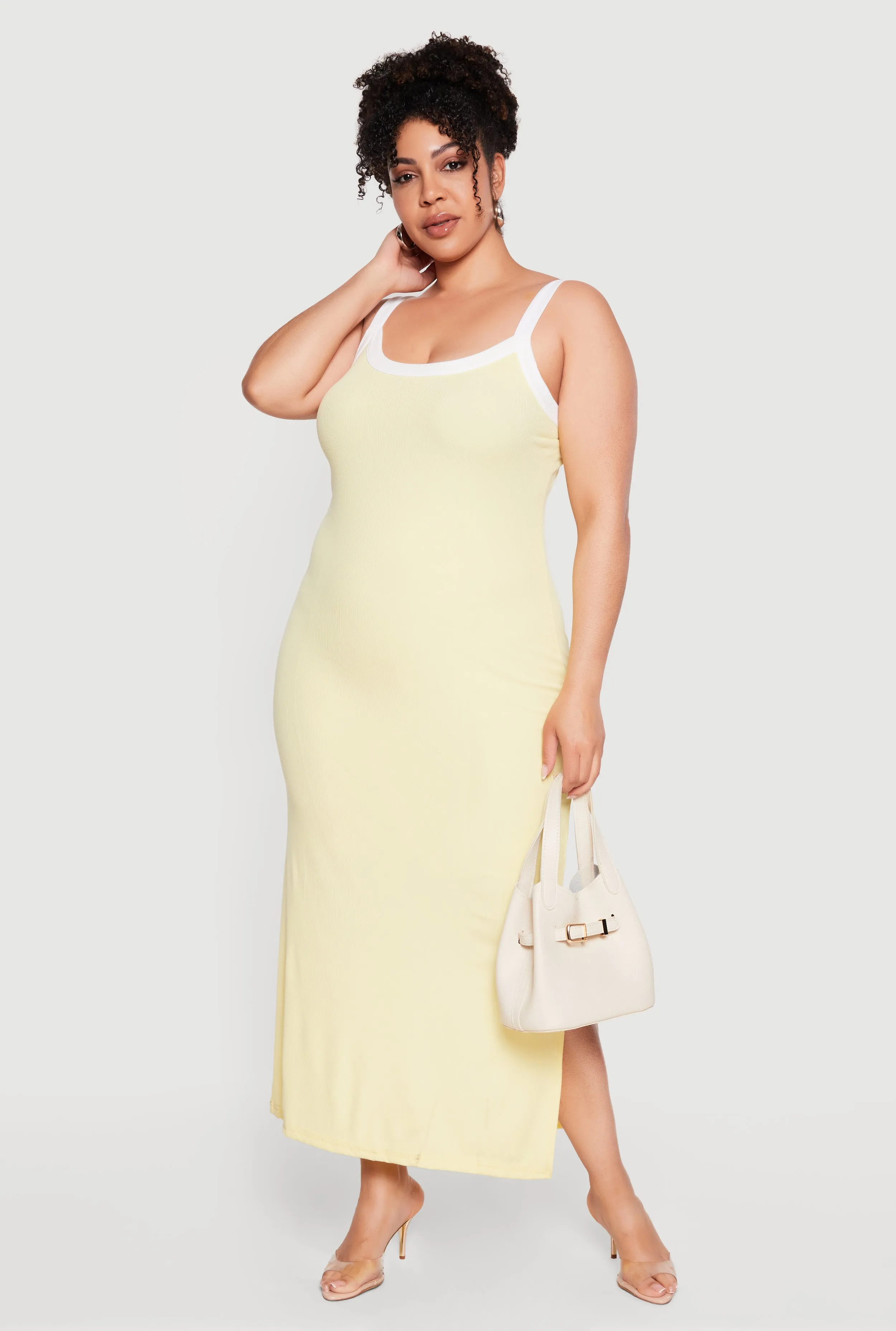 Plus Size Contrast Trim Cami Maxi Dress sold by Rainbow product image thumbnail 3