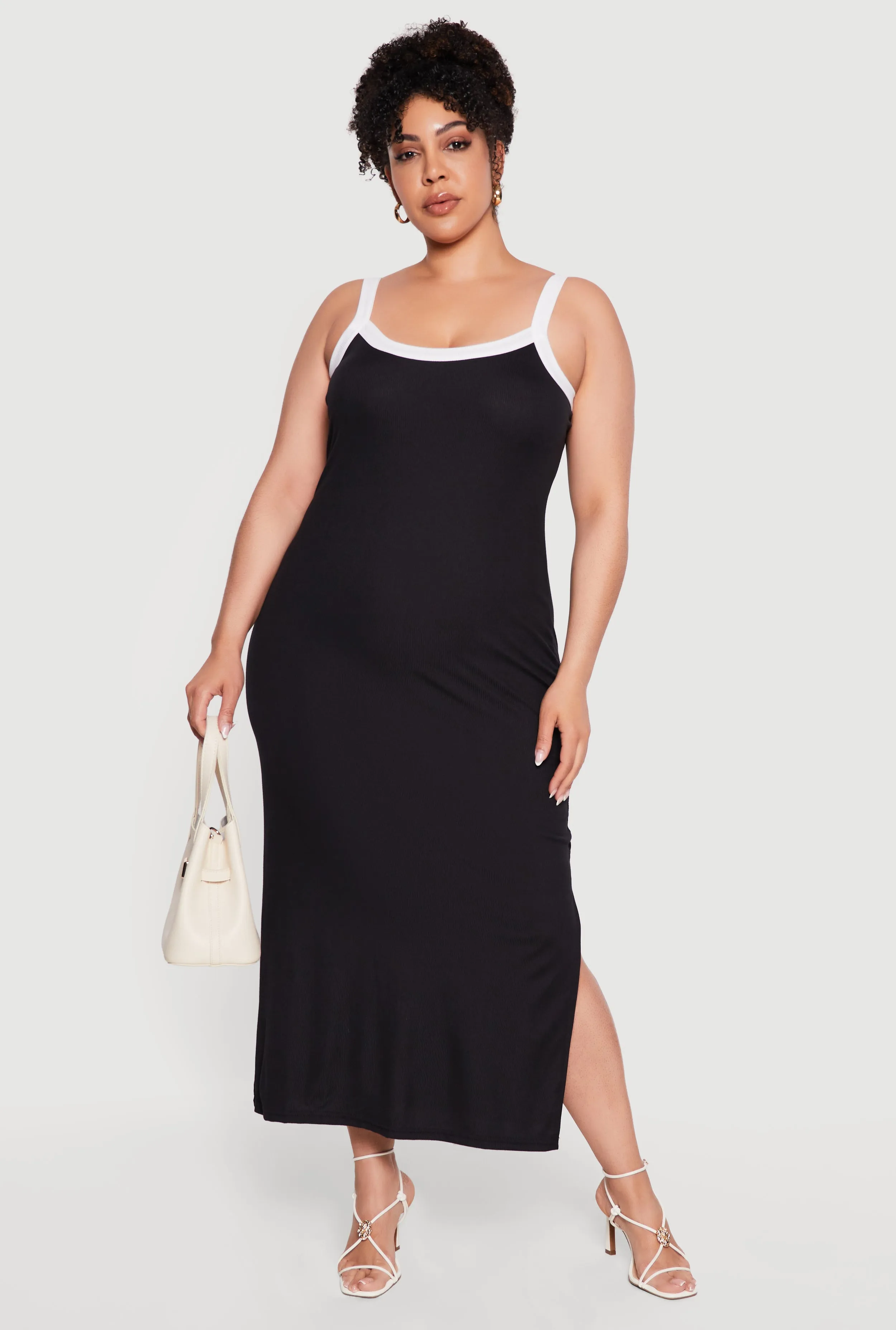 Plus Size Contrast Trim Cami Maxi Dress sold by Rainbow product image thumbnail 2