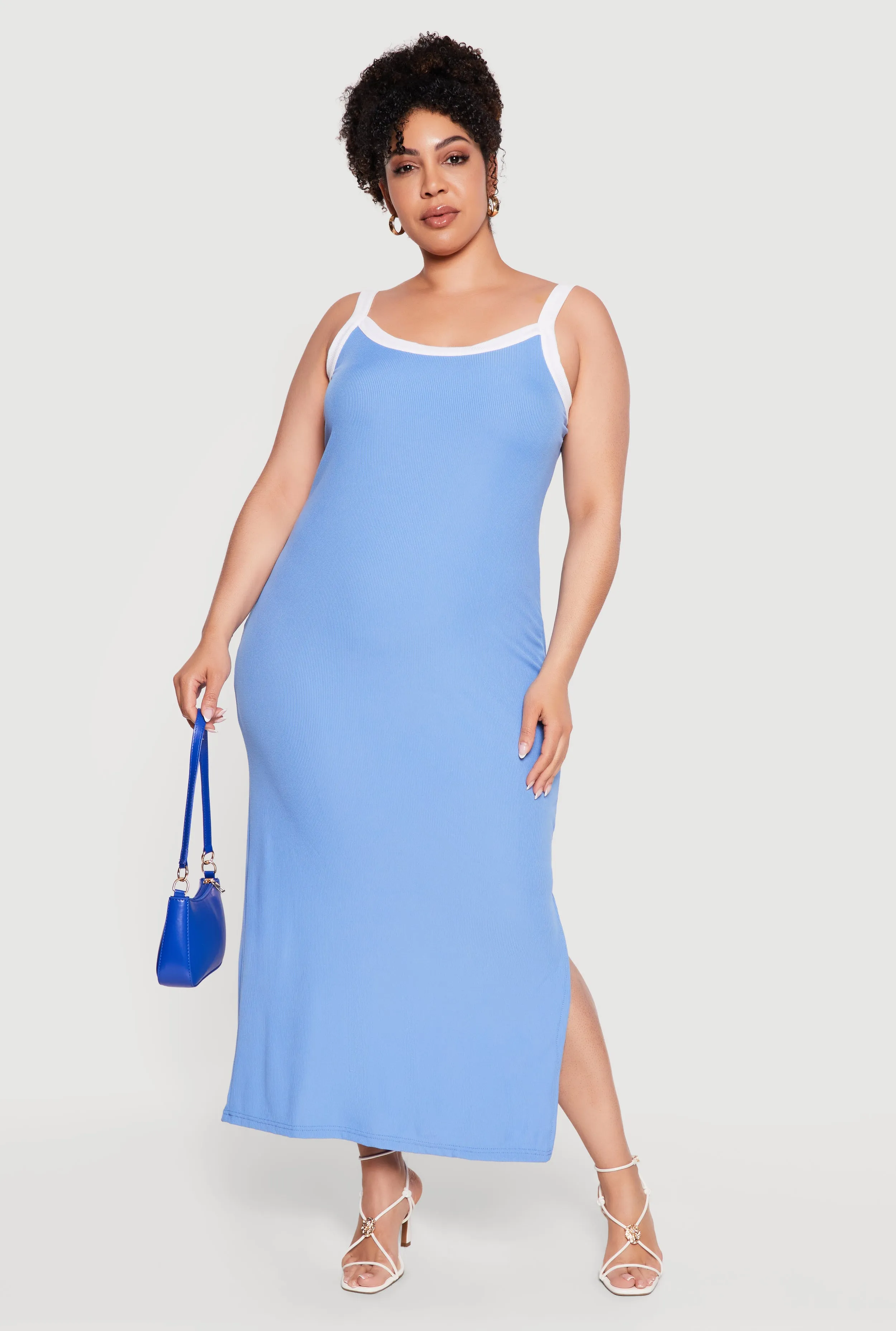Plus Size Contrast Trim Cami Maxi Dress sold by Rainbow product image thumbnail 4