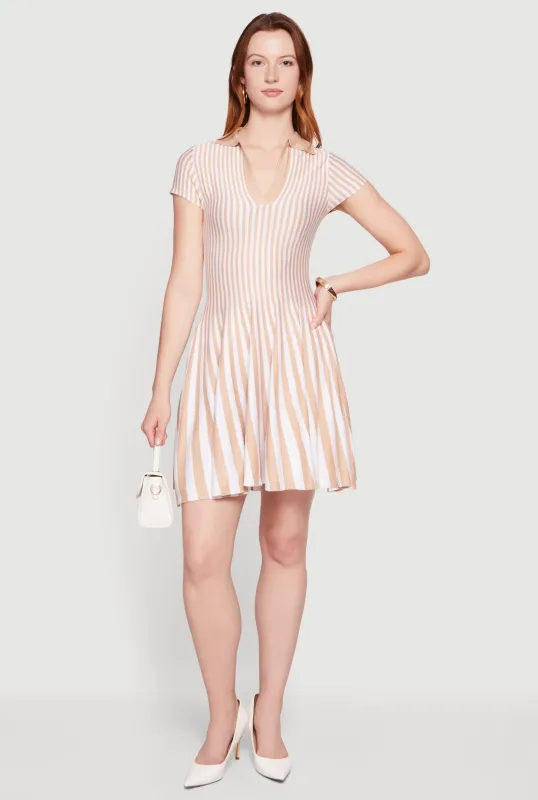Striped Mini Polo Dress made by Rainbow
