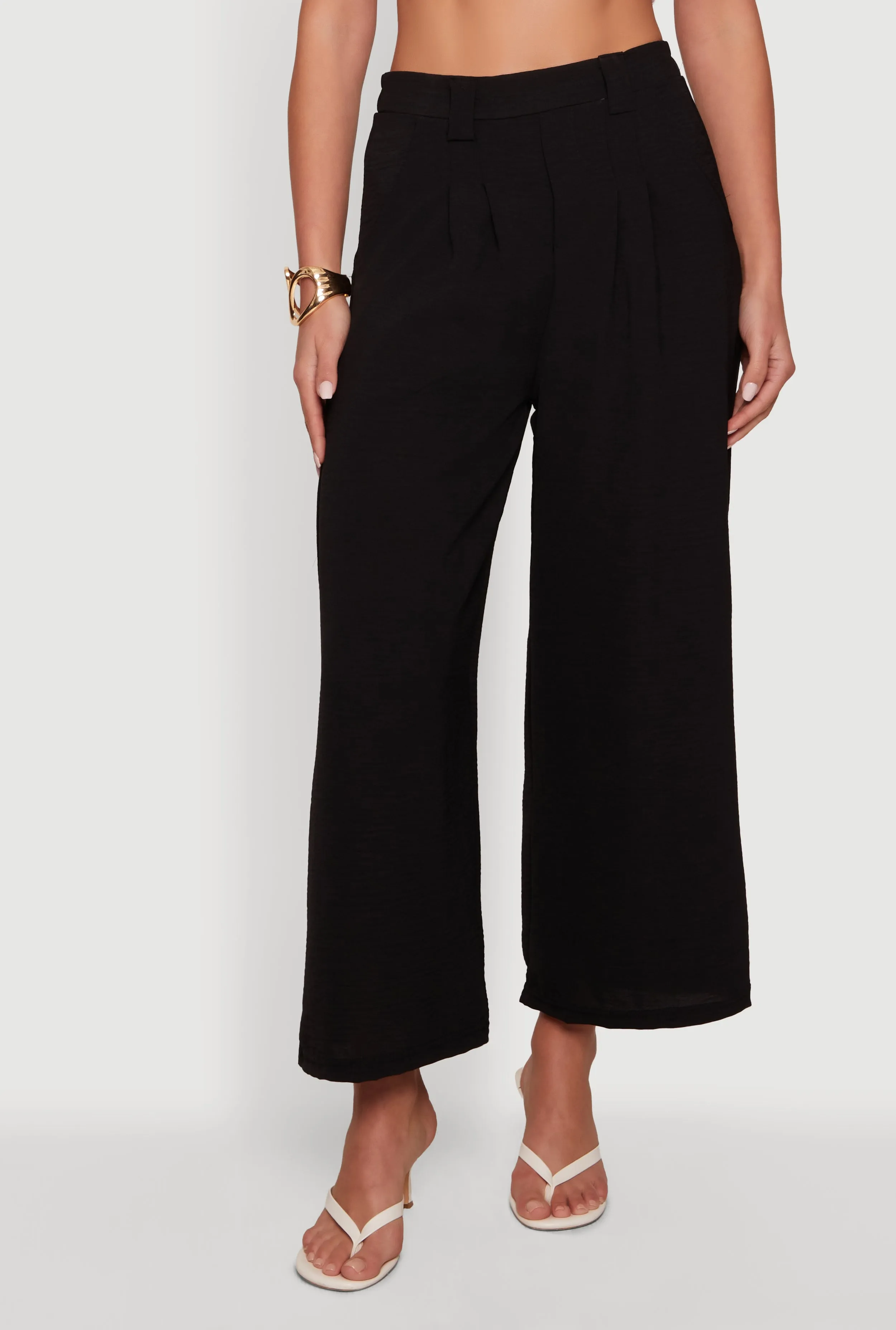 Crepe Knit Pleated Wide Leg Trousers sold by Rainbow product image thumbnail 3