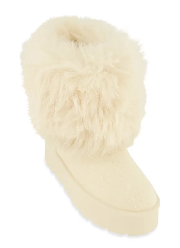 Faux Fur Platform Boots made by Rainbow